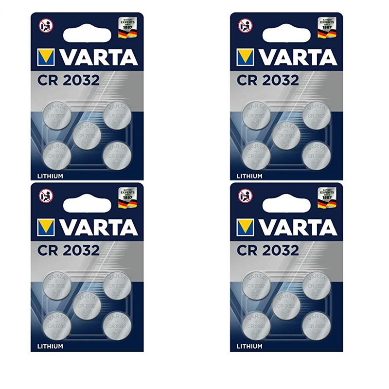 TEMU CR2032 Lithium 3V 230mAh Varta 20 Piles Bouton pour cle de voiture, pèse personne ect
