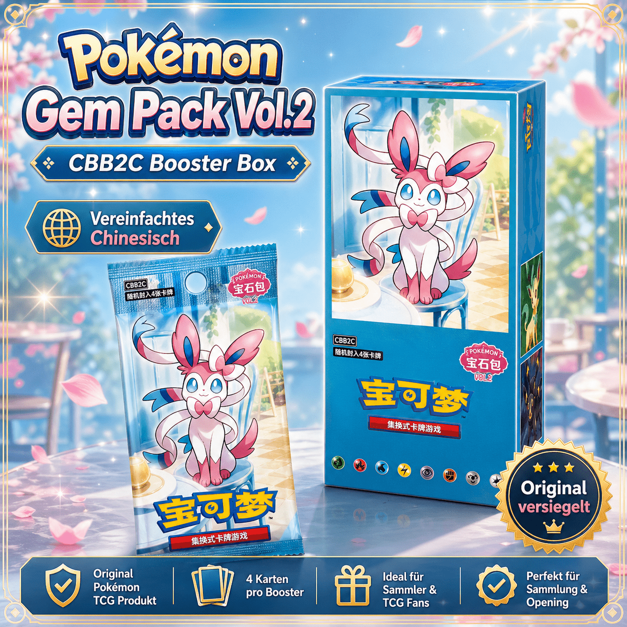 Pokémon Tcg: Vol. 2 "eeveelutions" Display Cbb2c (cn) – Original – Sealed – Chinese 2025