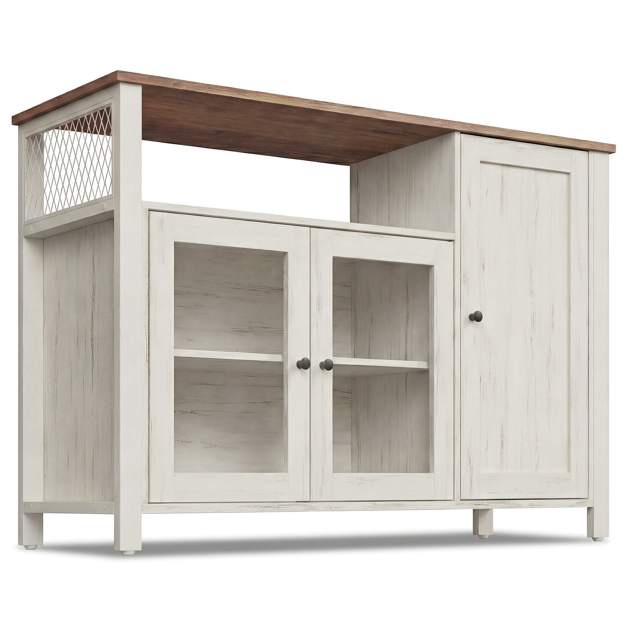 TEMU Credenza, Mobile da Cucina, Mobile Contenitore, Ante, per Soggiorno, Cucina, Sala da , 33 x 110 x 75 cm, Stile Country, Marrone Miele e Vintage