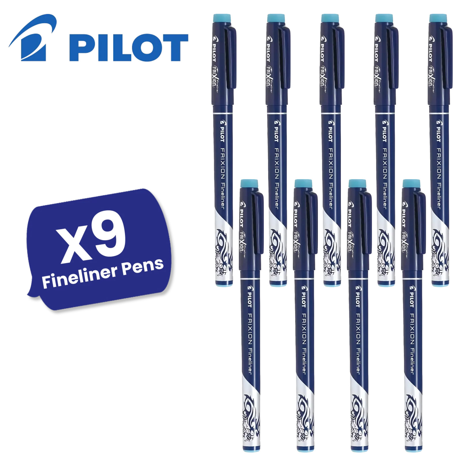 Light Blue Erasable Fineliner Pen, 1.3mm Felt Tip