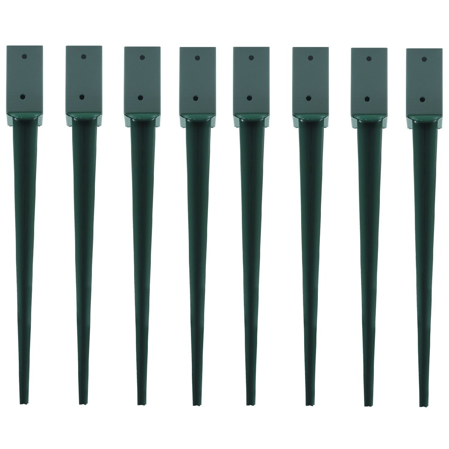 TEMU Woodside 8 Pack 75mm Steel Fence Post Holders – Heavy Duty Ground Stakes For 3" Square Posts, Garden & Fencing
