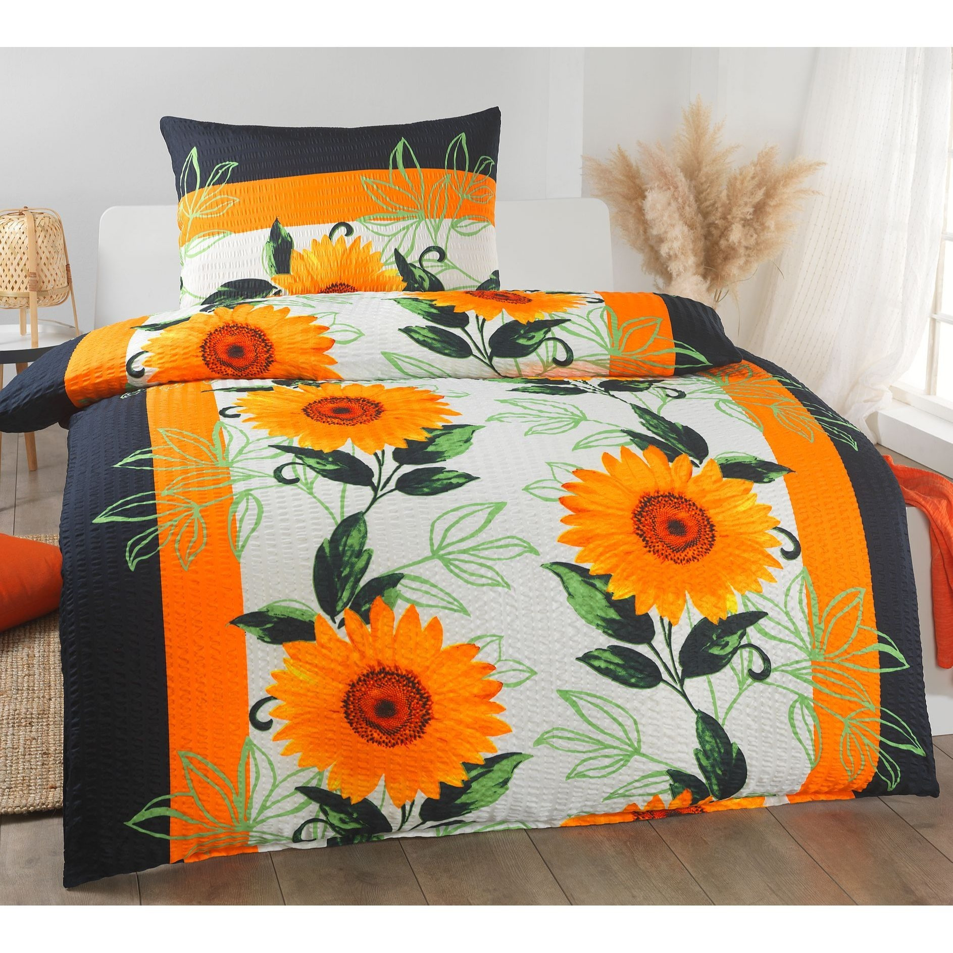 Lightweight Summer Seersucker Bedding Set 140x200, Microfiber Pillowcase 70x90 Cm, Crepe Bedding, 1 Duvet Cover With Zipper, For Single Bed