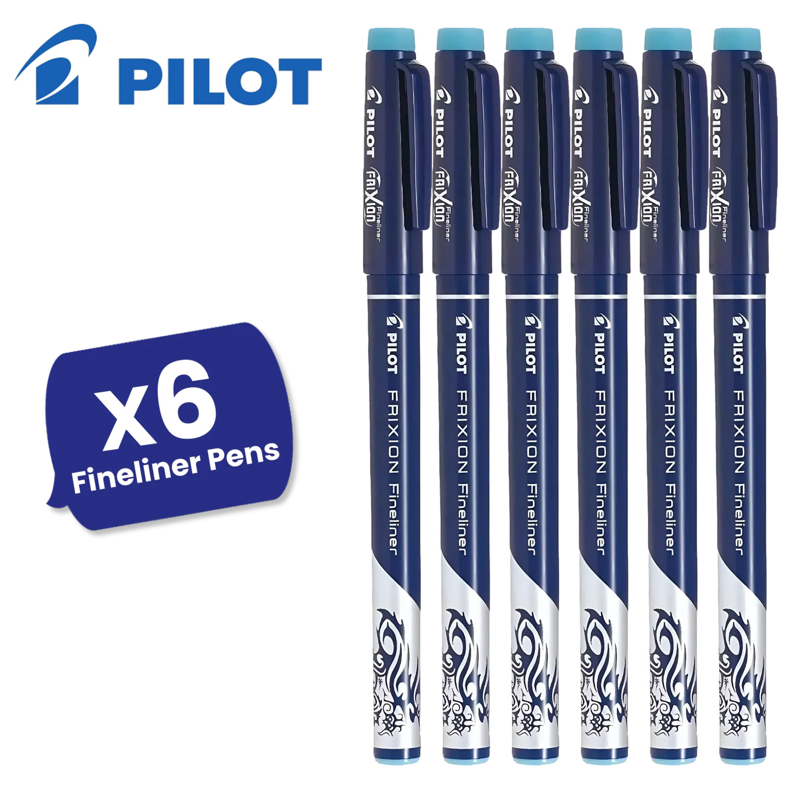 Light Blue Erasable Fineliner Pen, 1.3mm Felt Tip