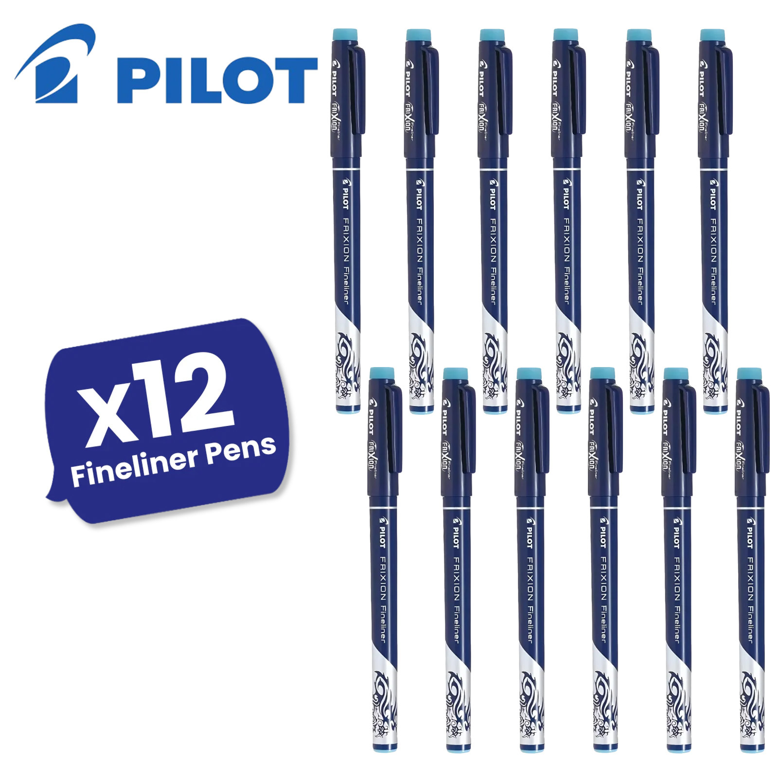 Light Blue Erasable Fineliner Pen, 1.3mm Felt Tip