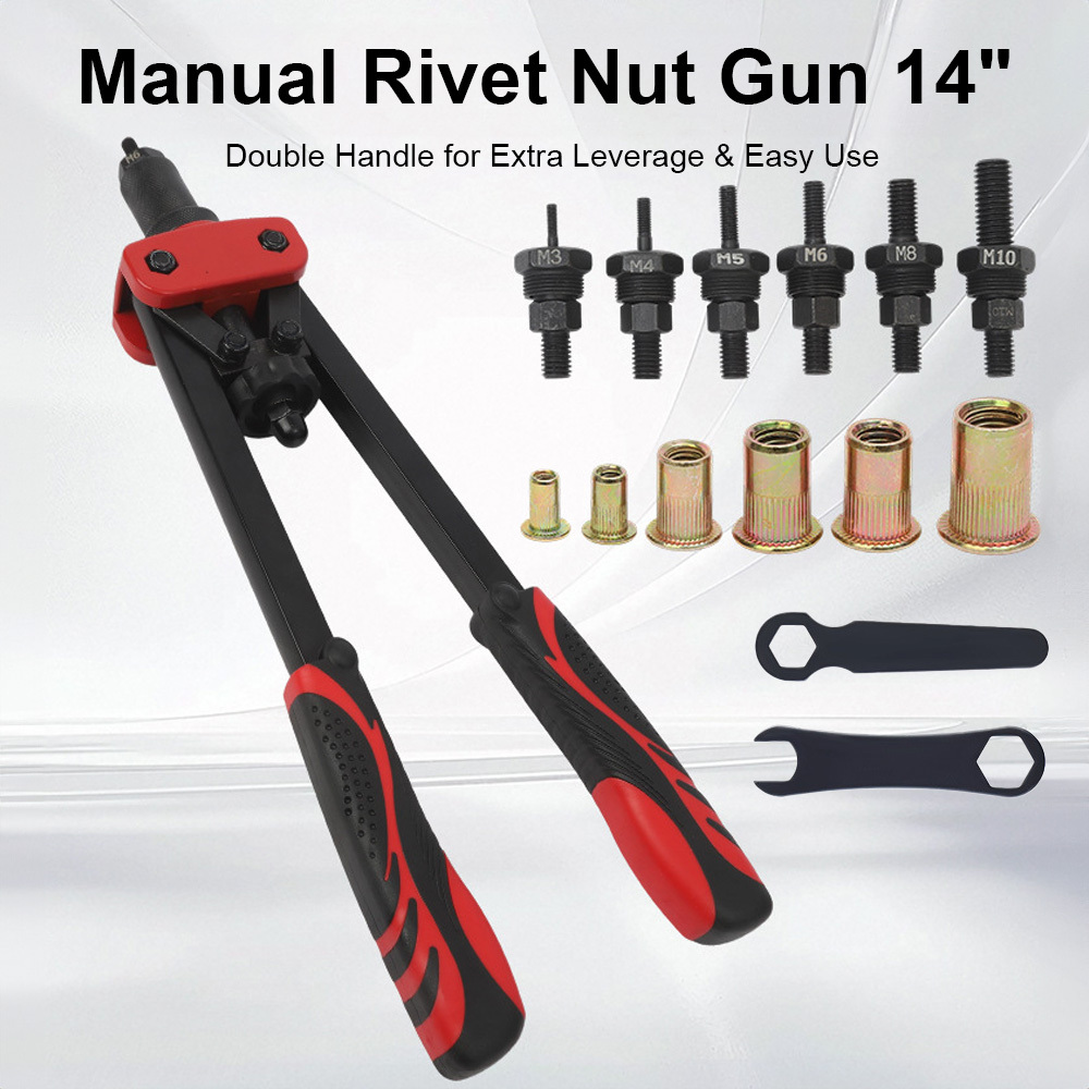 3-in-1 Rivet Nut Tool, Hand Rivet Gun, Reamer Set, Rivnut Tool Kit With 6 Metric,carrying Case, For Car, Home, Diy Projects