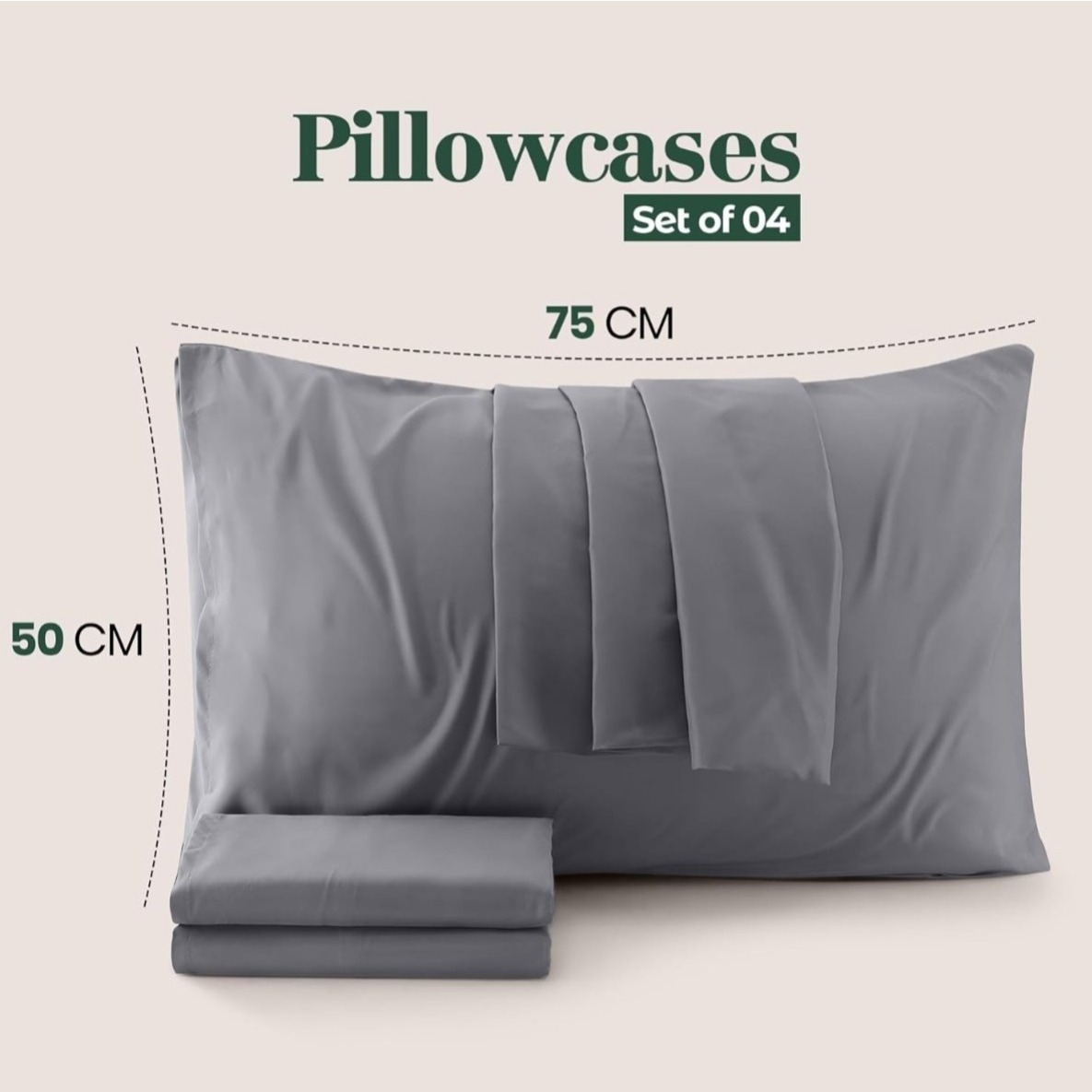 TEMU Pillow Cases - Pack Of 4 Plain Cover Luxury Pillowcases - 90gsm Premium Brushed Fabric, And Fade Resistant, Microfiber Ultra Soft