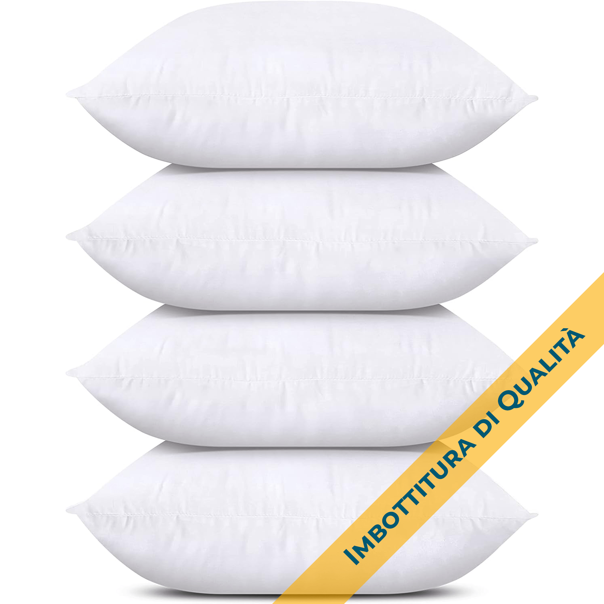 TEMU Imbottitura per Cuscini 40x40 cm in Fibra , Soffice, Traspirante e Confortevole per , Letto, Poltrona e Ufficio (4 Unit�)