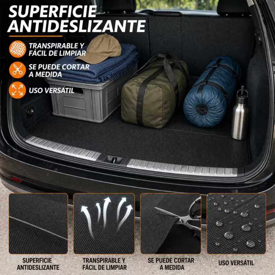 TEMU Alfombra Multiusos Antideslizante 90x120cm – Base Gruesa de PVC, Recortable, para Cajones, Cocina, Maletero de Coche, Reutilizable y