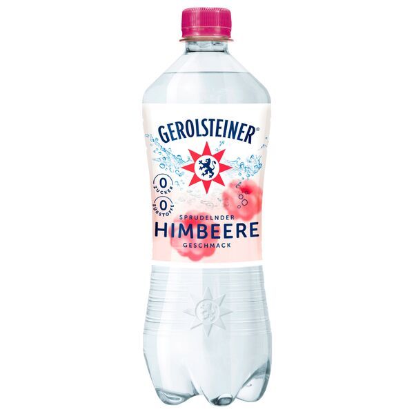 Image of 12 Bottles Gerolsteiner Sparkling Raspberry Flavor 750ml Disposable Pet Bottles With Carbonation, Raspberry