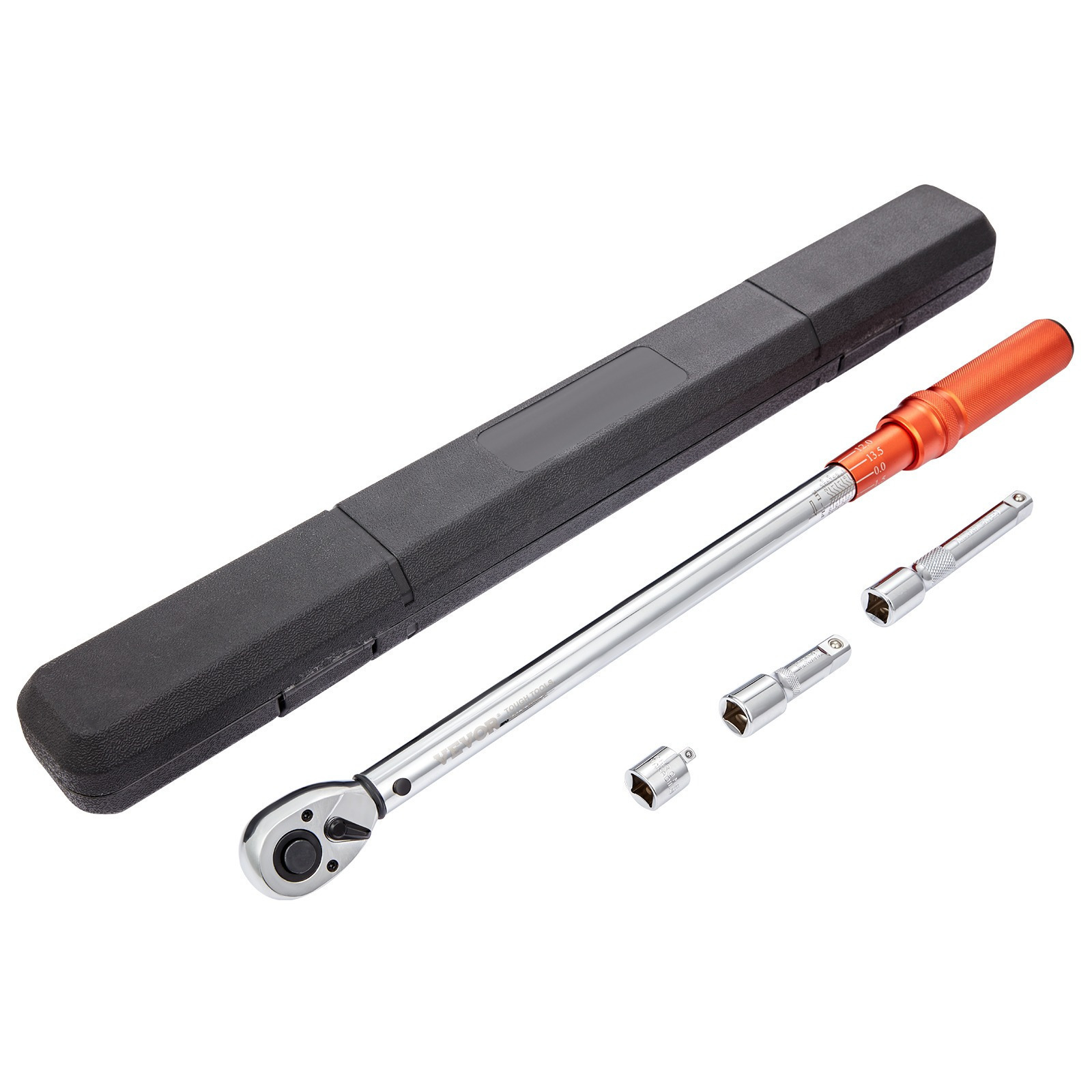 Image of Vevor Torque Wrench, 1/2-inch Torque Wrench 20-250ft.lb/34-340n.m, Dual- Adjustable Torque Wrench Set, Mechanical Dual Range Scales Torque Wrench Kit With Adapters Extension Rod