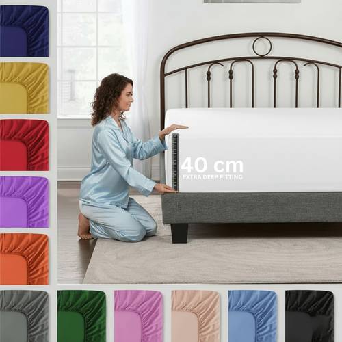 microfiber fitted sheet bed sheet 40 cm deep hotel quality bedding ultra soft breathable brushed microfiber 40cm deep pocket fitted sheet