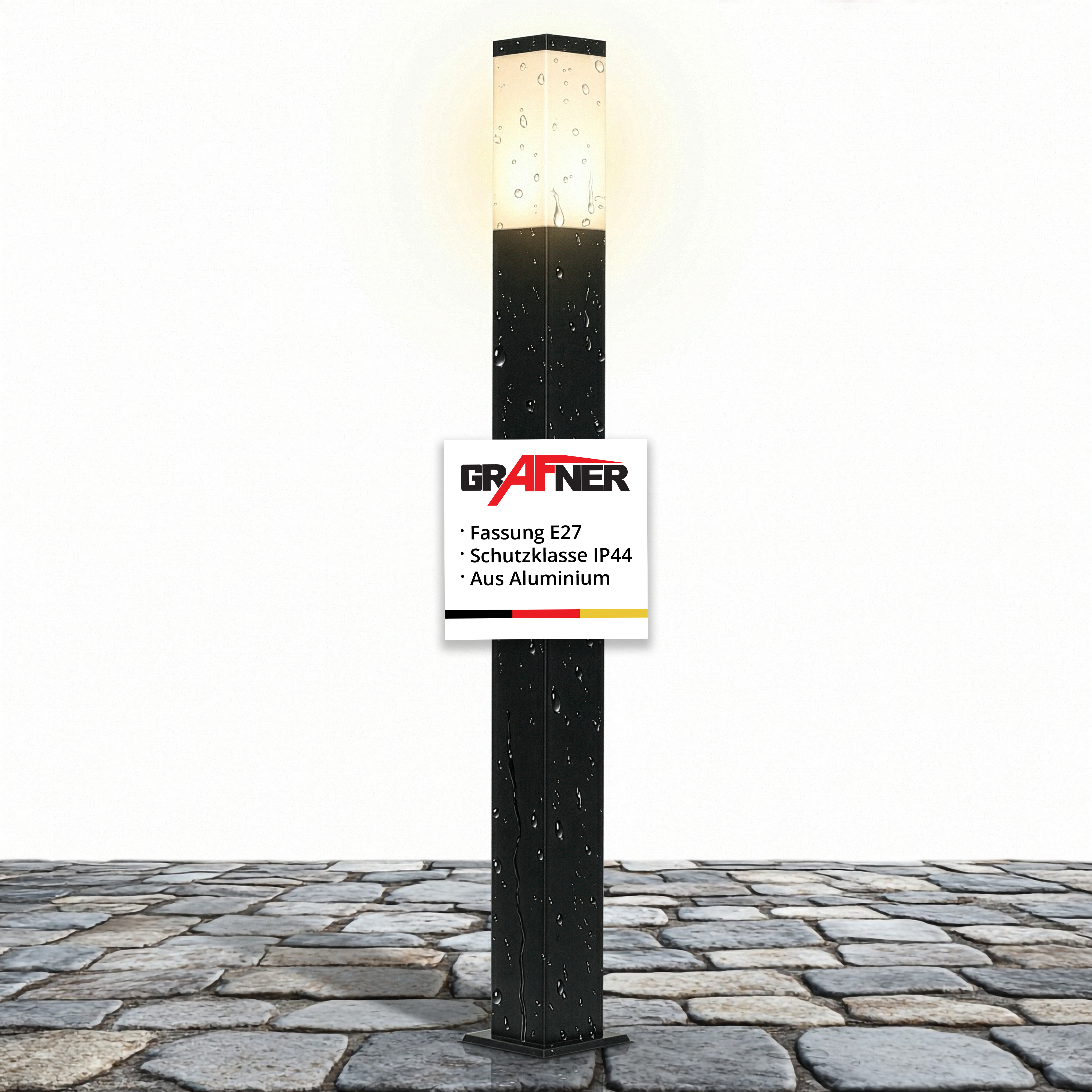 Image of Xl 100 Cm, Aluminum, E27, Black , , Garden Lamp, Garden Light, Floor Lamp, Outdoor Floor Light, Light, Path Lighting - Bulb Not Included