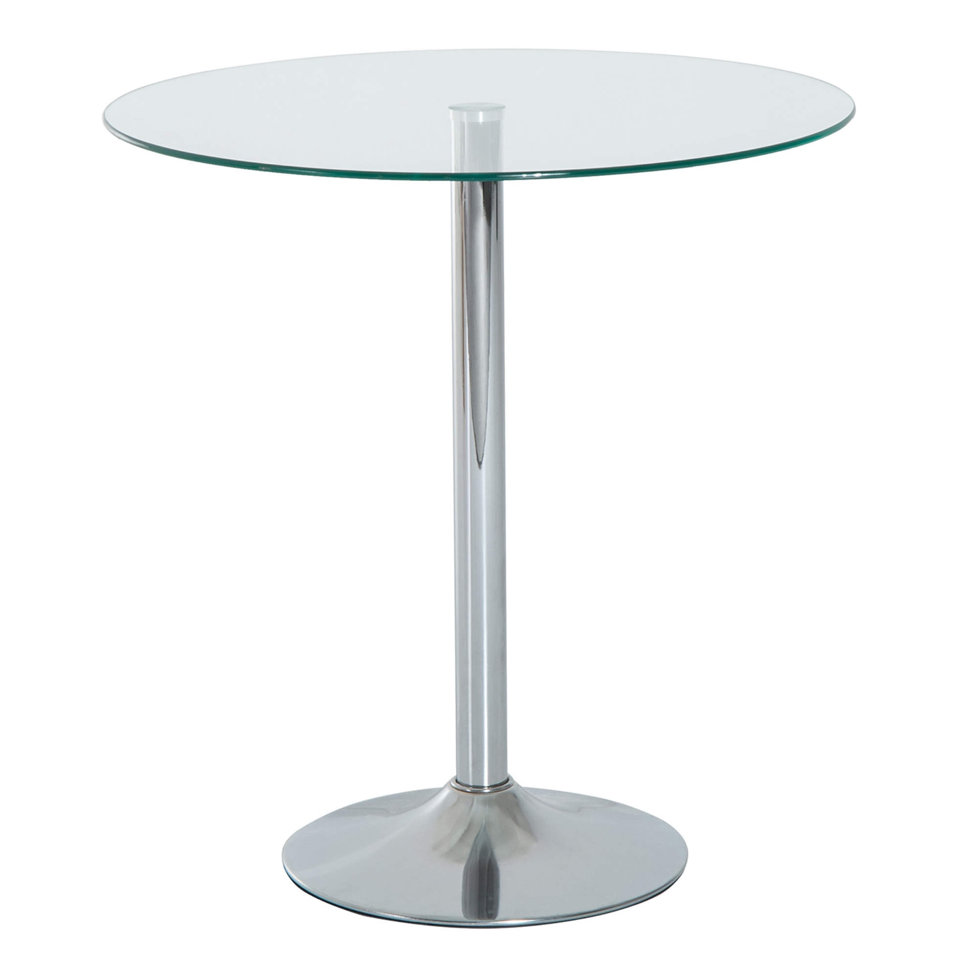 TEMU HOMCOM Table à manger ronde pour 2 personnes, Ø 70 x 74,5 cm, table de cuisine moderne avec plateau en verre trempé et base en acier, argenté