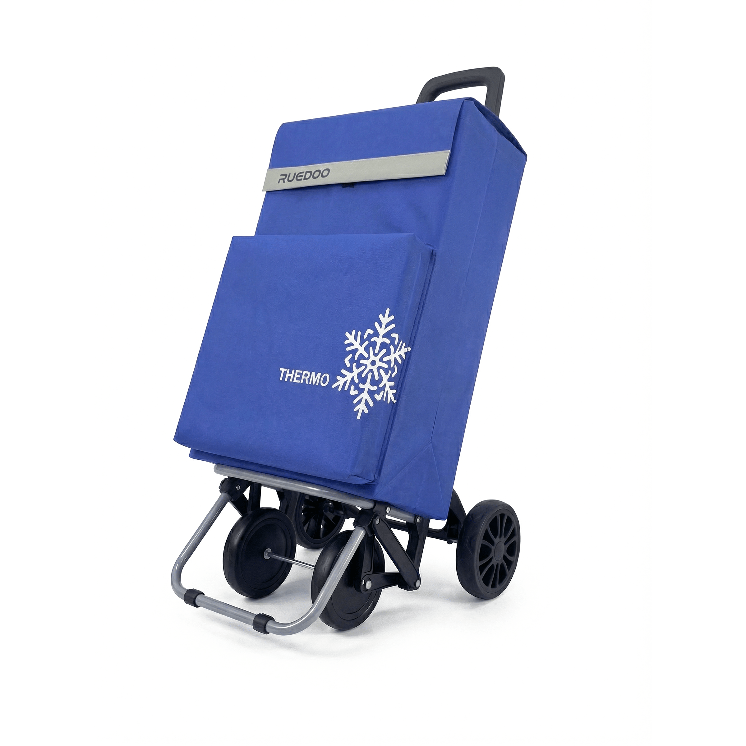 TEMU Carro Carrito de Compra Plegable Bolsa Termo 88x48x41cm, Resistente, Plegable, con 4 Ruedas Resistentes, Capacidad de Carga 56 Litros