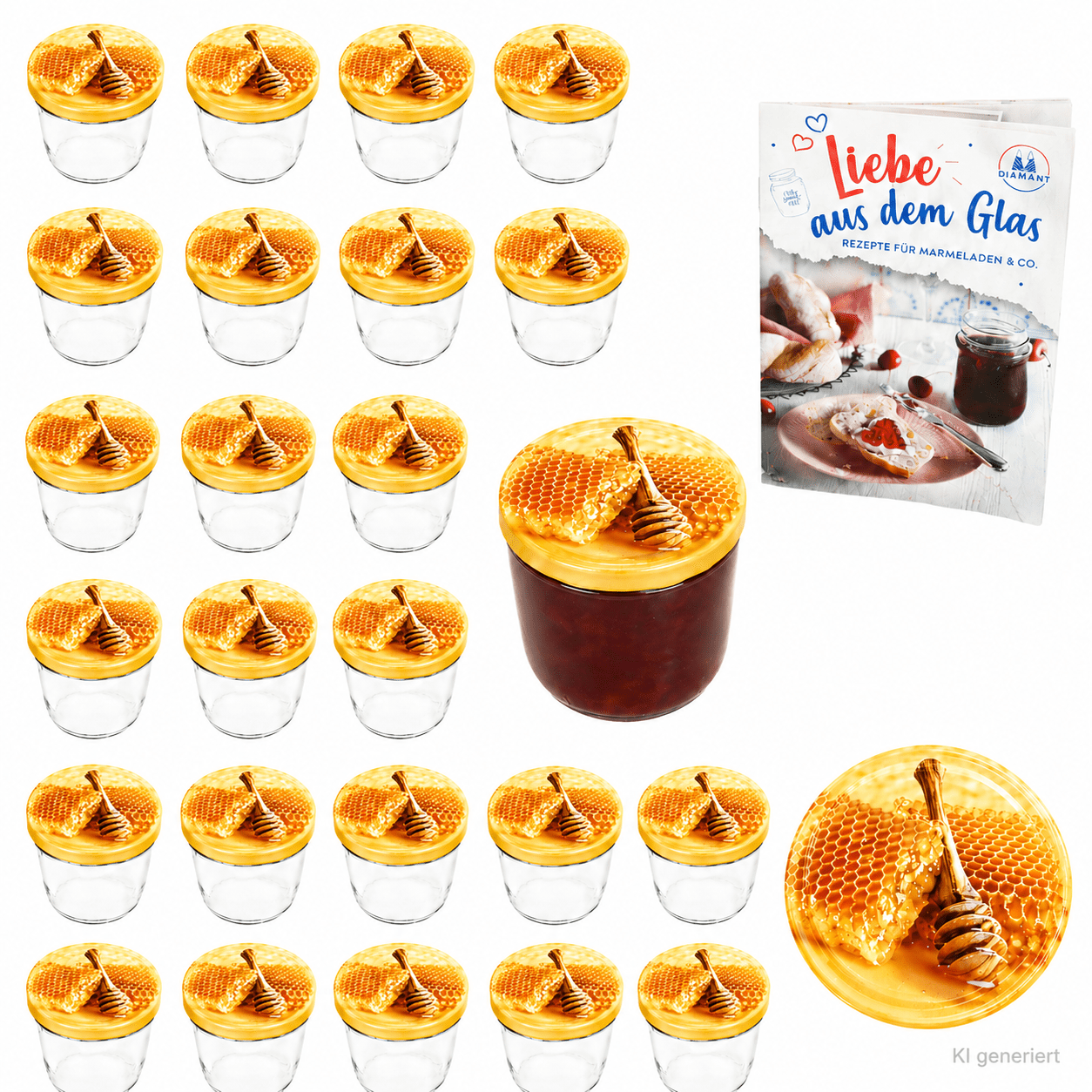 Image of 25pcs Set Of Tumblers 230 Ml Honeycomb Lid To 82 . Diamond Recipe Book