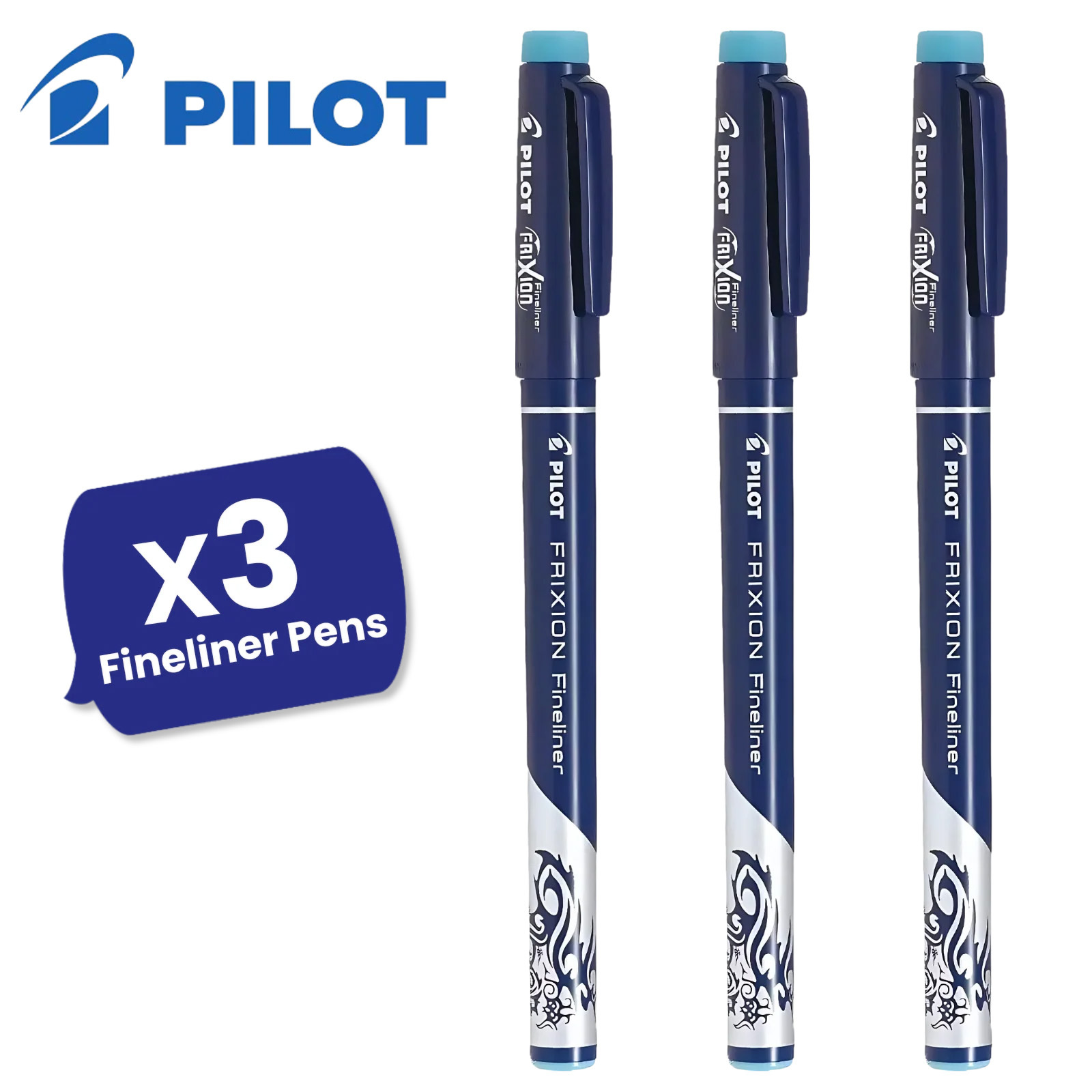 Light Blue Erasable Fineliner Pen, 1.3mm Felt Tip