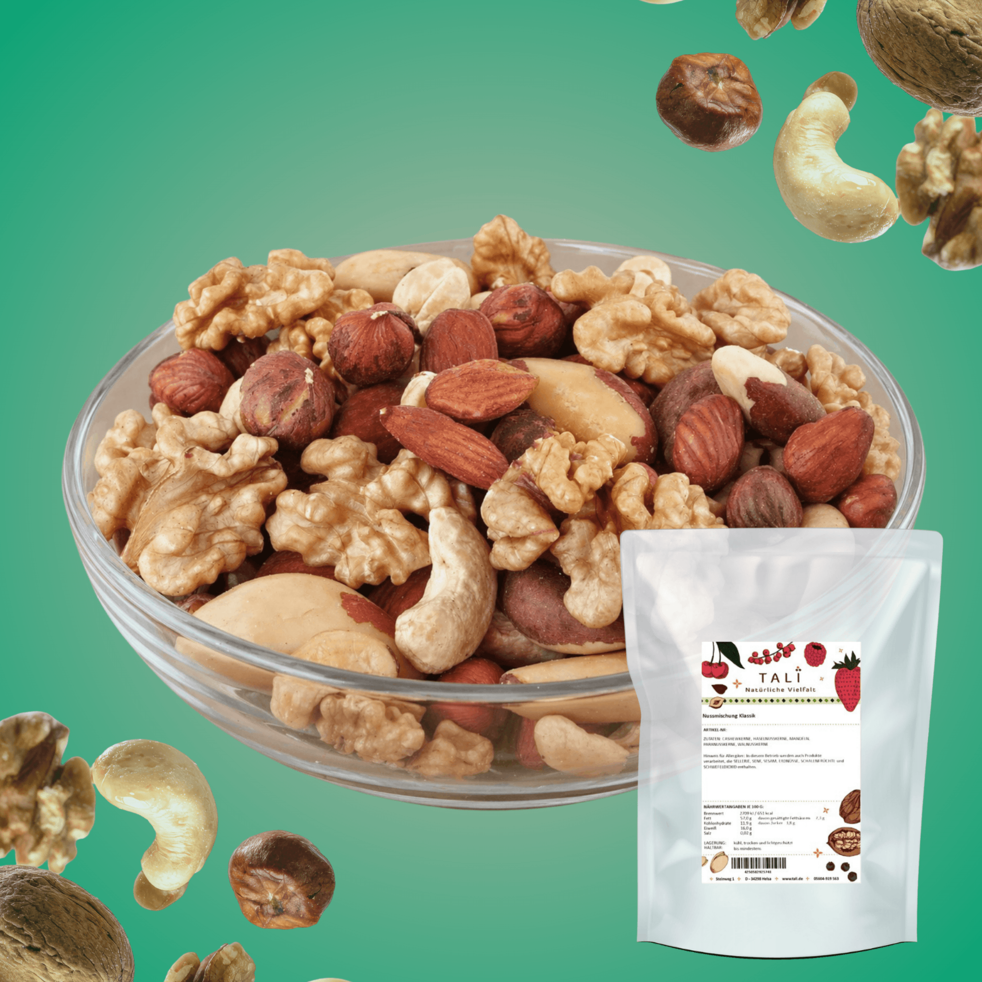 Tali Classic Nut Mix – Premium Blend Of Cashews, Hazelnuts, Almonds, Brazil Nuts & Walnuts – And Unprocessed