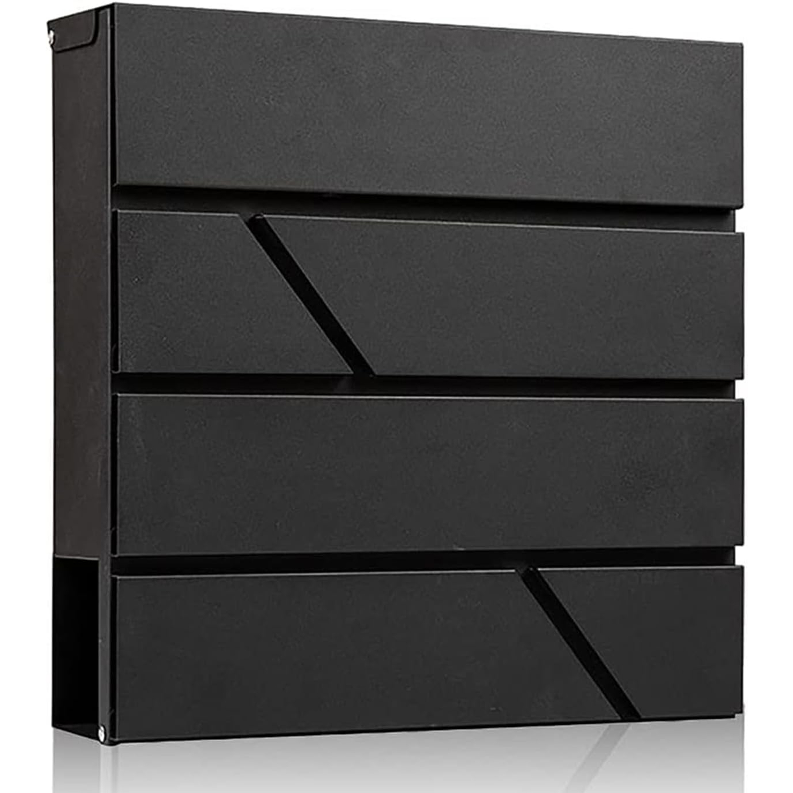 TEMU With Newspaper Holder Black Matte | Solid Wall-mounted Mailbox For Home And Office | Durable Organizer Resistant To Rust And Weather | Elegant