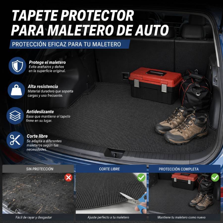 TEMU Tapete para maletero de coche | Protector de maletero | Resistente al y antideslizante | Fácil de limpiar | | Duradero | los modelos de coche |