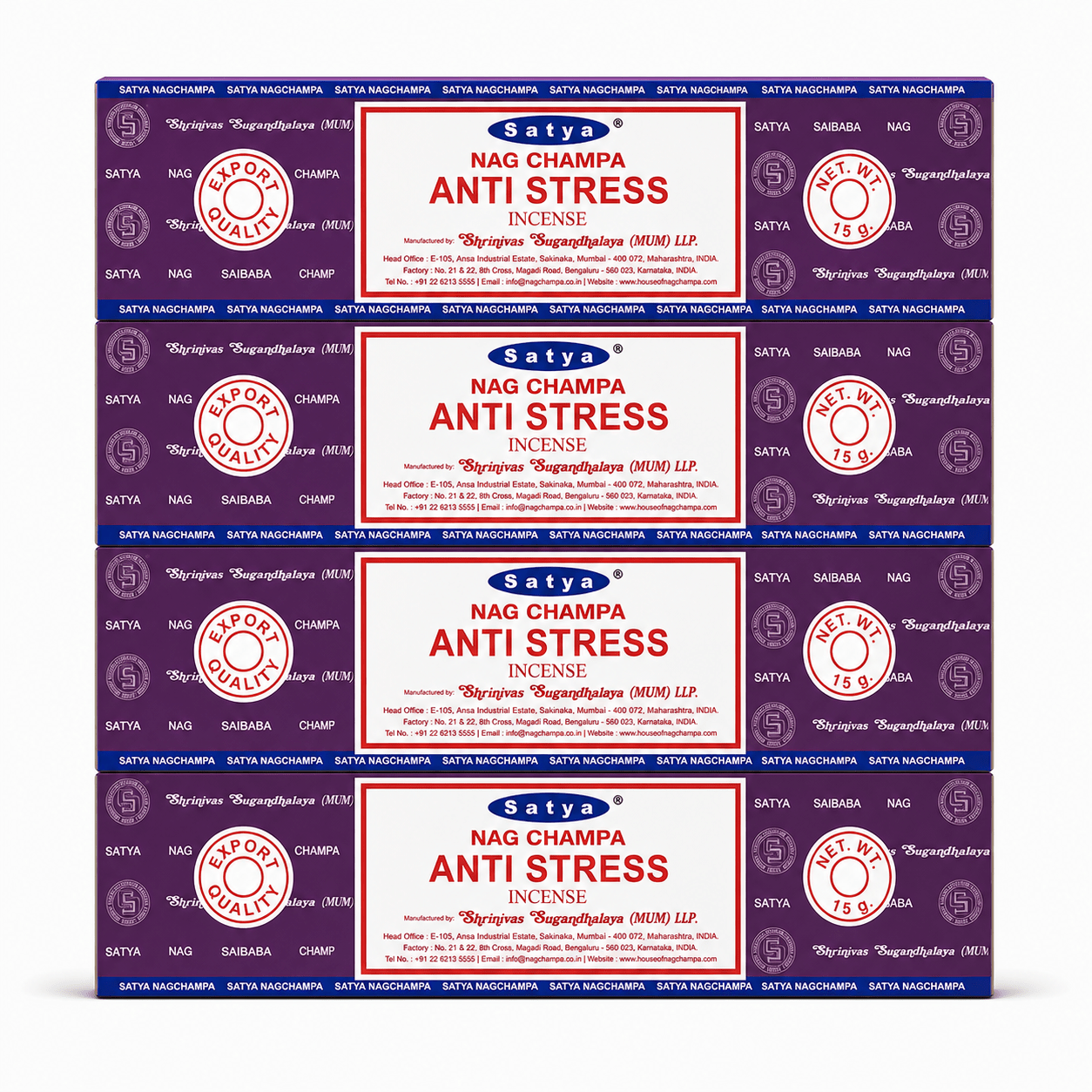 TEMU Pack 4 Paquete de 15g Total 60g Incienso ANTI STRESS - Varillas de Incienso