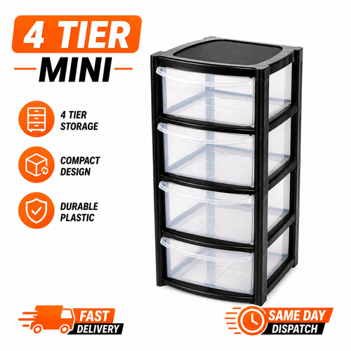 manodu plastic storage drawers 4 tier mini tower stationery organiser clear cabinet chest of drawer boxes stackable desktop tabletop trolley desk small tiers multi purpose craft draw table organizers bedroom workshop garage organizer fast from uk seller bulk buy