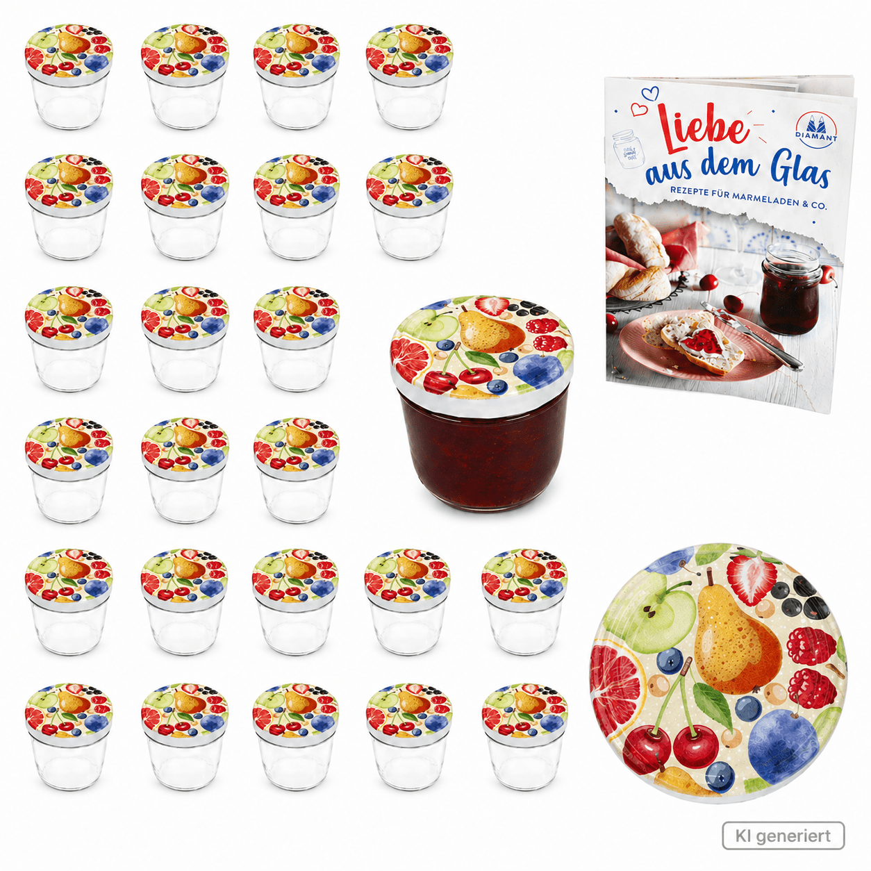 25pcs Set Of Tumbling Glasses 230 Ml Comic Fruit Lid To 82 . Diamond Recipe Book