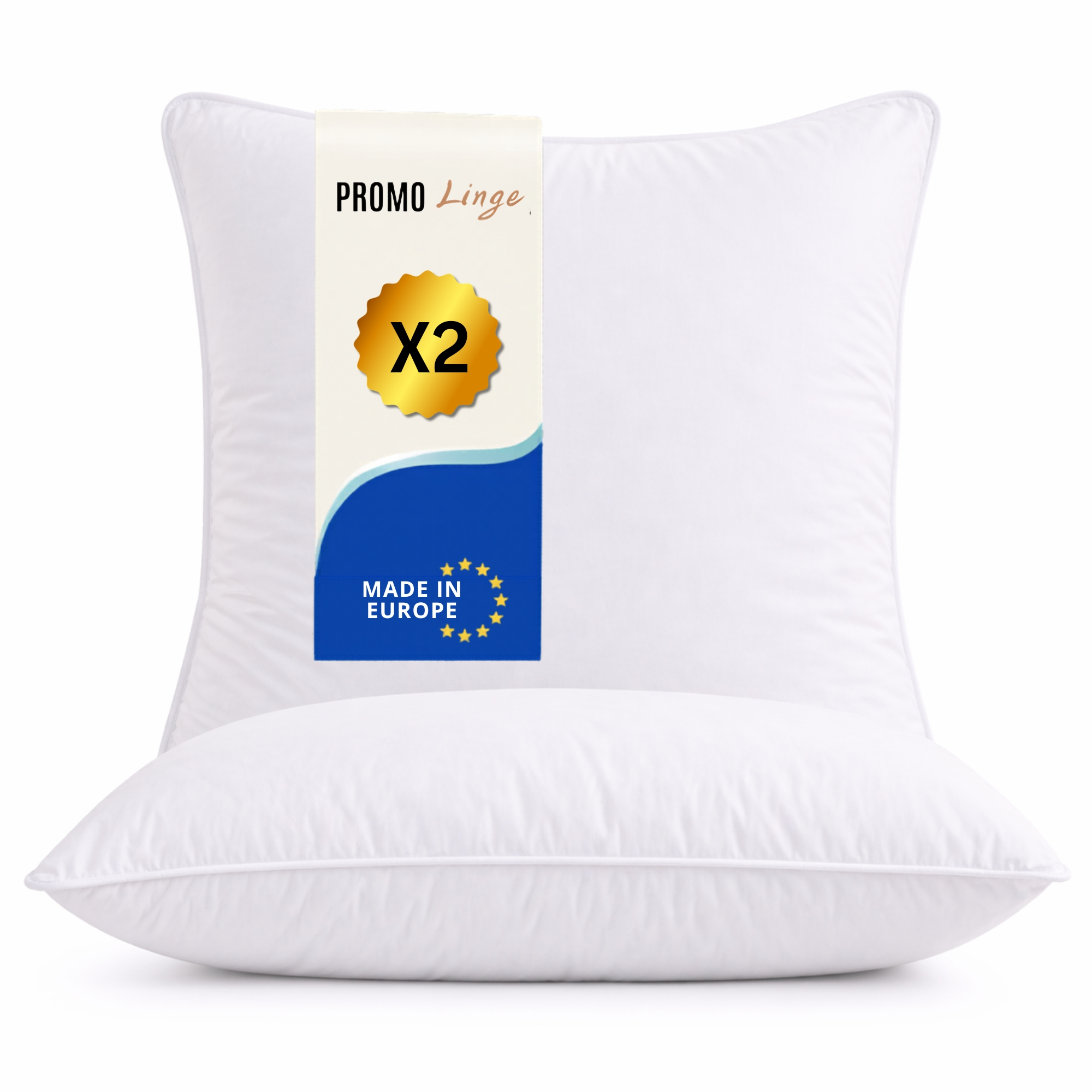TEMU Oreiller Premium – Enveloppe Microfibre, Garnissage 100% Polyester Creuses – Confort et Durable