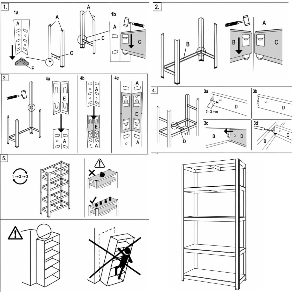 Top Home Solutions 2 Pack Heavy Duty Garage Shelving Unit, 180x90x40cm