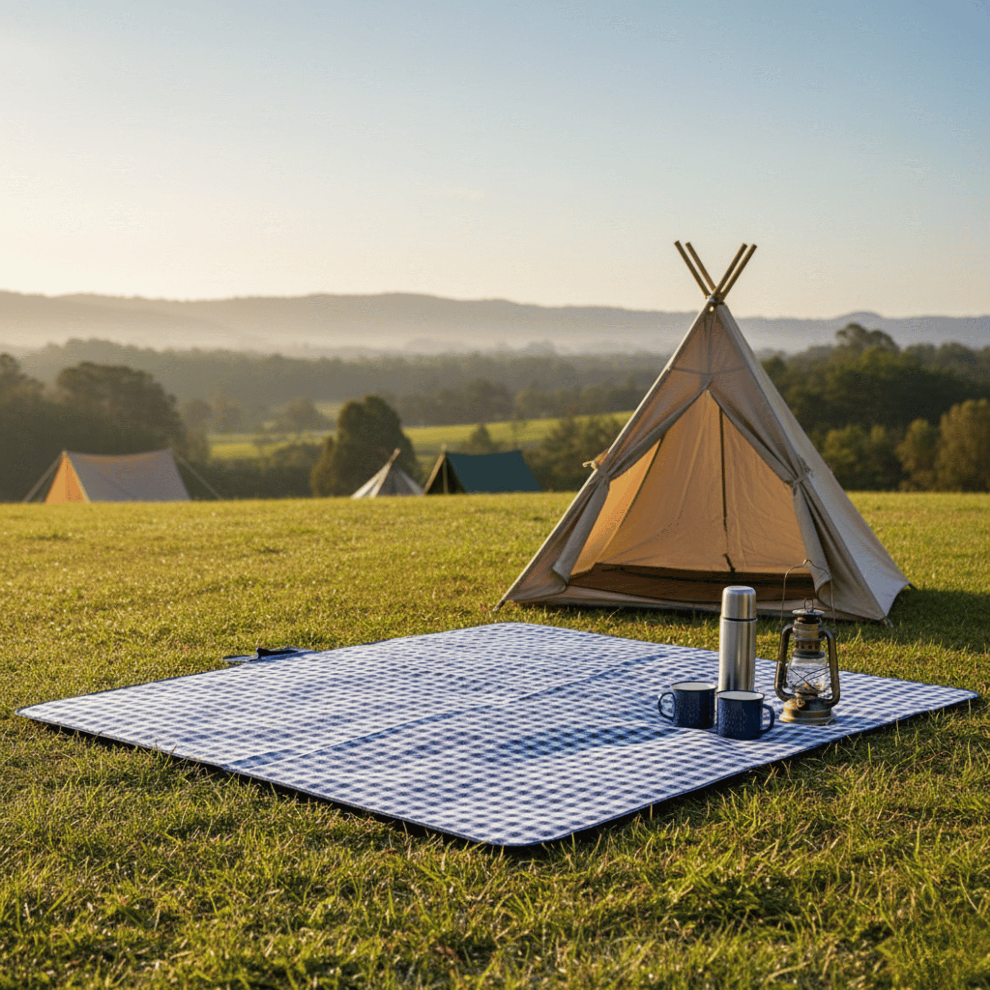 Large Waterproof Picnic Blanket 200x140cm, Foldable Outdoor Mat with Handle