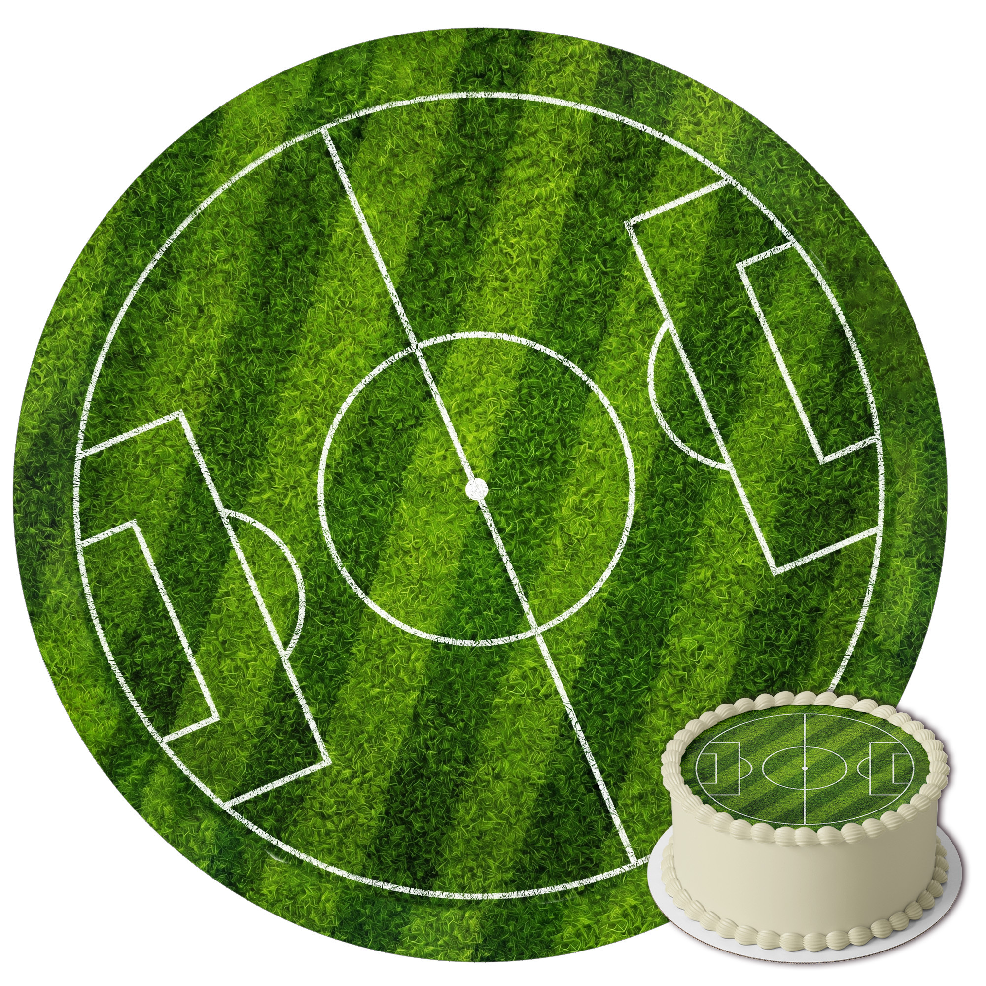 Image of Cake Topper Football Field Cake Decoration 20 Cm – Edible Cake Decoration Made Of – Motif Picture For Sports Party & Children's Birthday