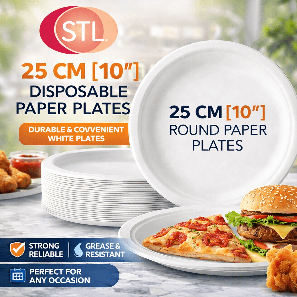TEMU 10 Inch (50/100/150/200 Pack) Disposable Tray Plates -heavy Duty - Perfect For Food, , Packed Lunches, Barbeques, Birthdays, Parties, Picnics