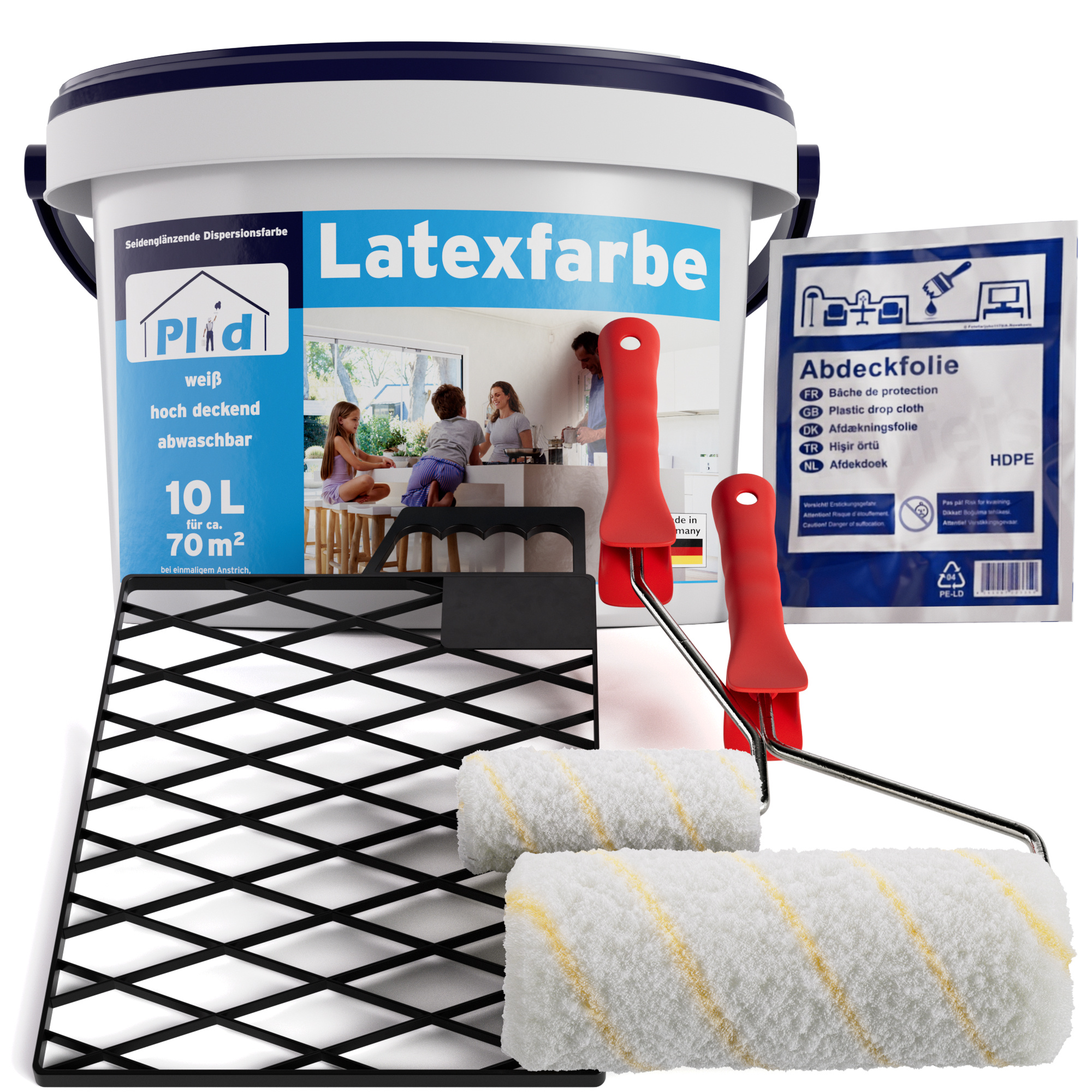 Matte Latex Paint White Interior - Washable Wall Paint For Kitchen & Bathroom, Scrub-resistant, Easy To Clean, Non-filling, For