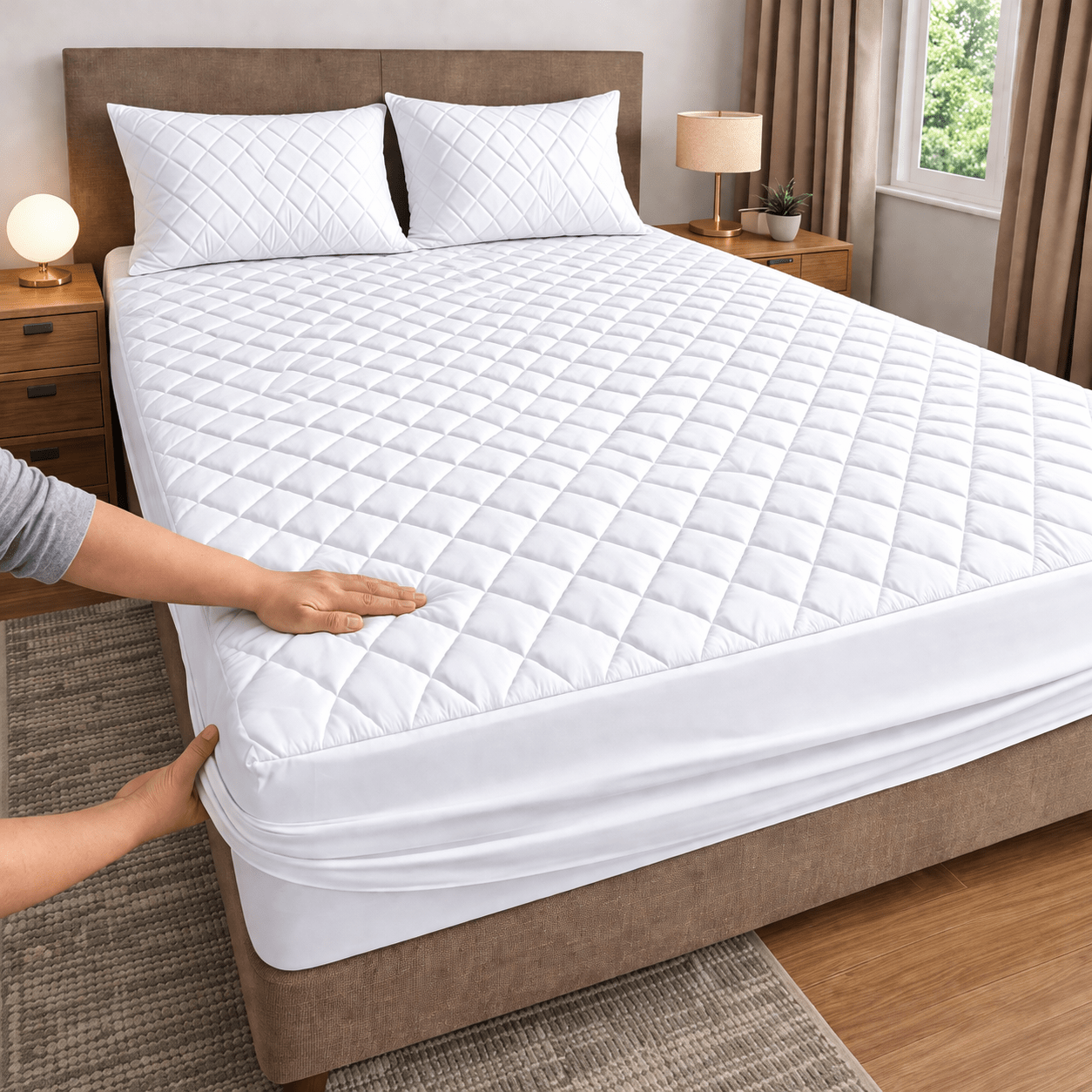 TEMU Faster Delivery: 2 Working Days 1pc Waterproof Mattress Protector Soft And Comfortable Single-color Mattress Protection. Sheet With Layered