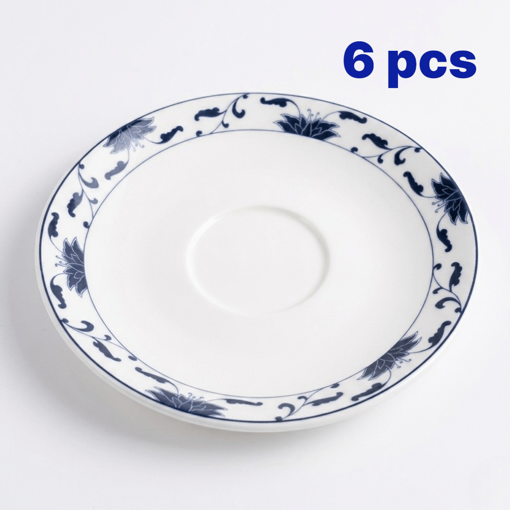 Image of 6pcs Set Of Small Porcelain Underplates, 15.5 Cm In Diameter, Traditional Blue-white-floral Pattern, Plates For Snacks, Dessert Or Tea, Dishwasher Safe