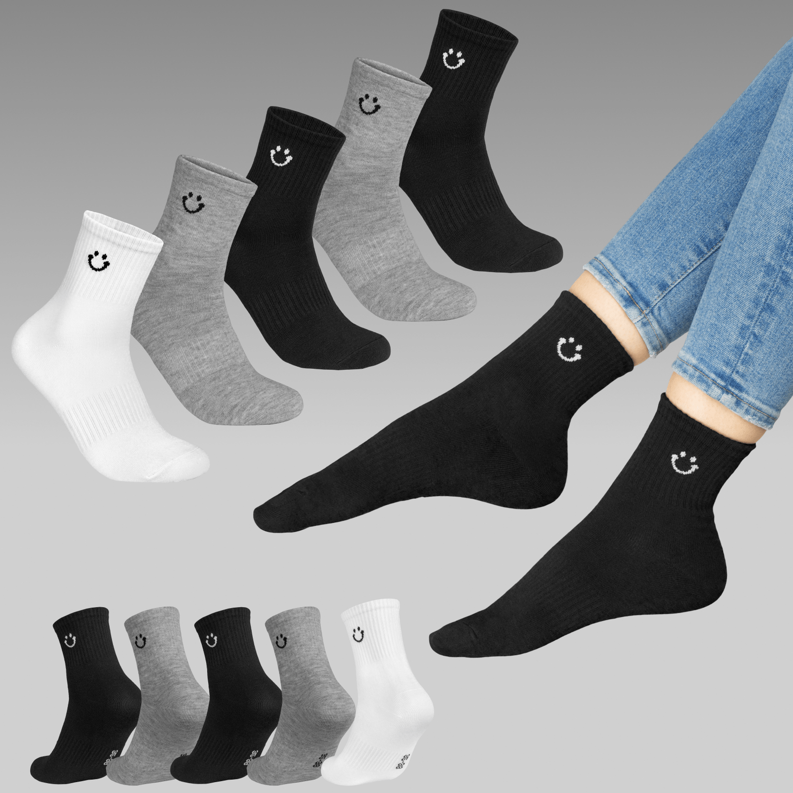 Image of Unisex Tennis Socks -5/10/ Pairs Seamless Breathable Women Men 35-46