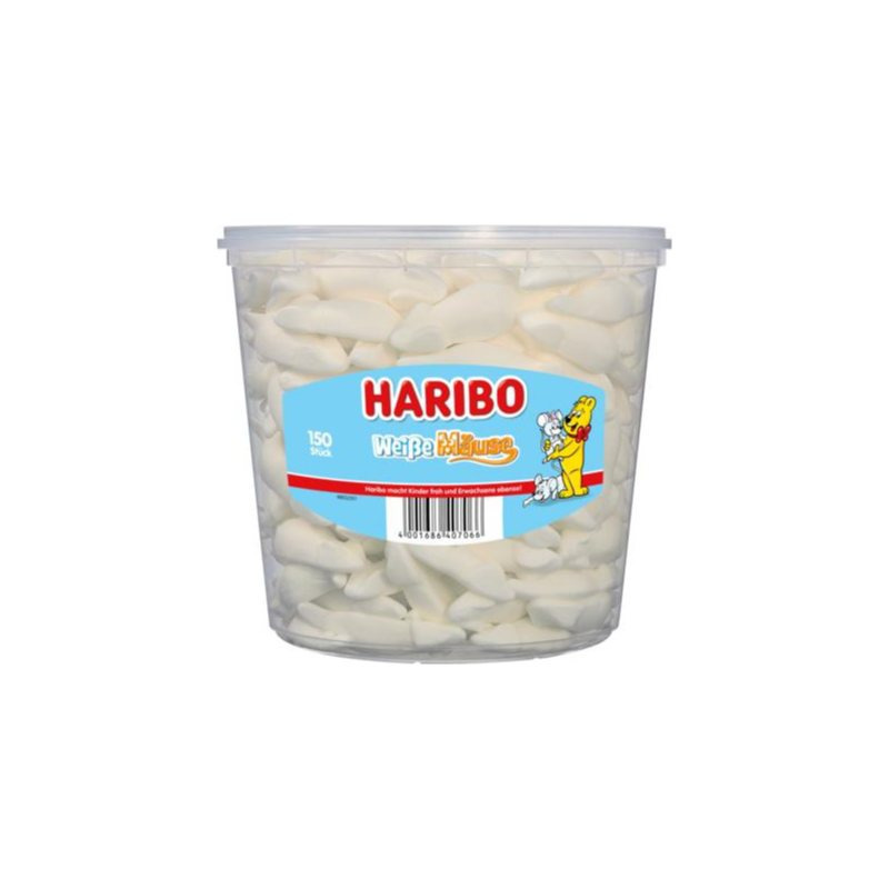Image of Haribo White Mice, 150 Pieces, 1050g