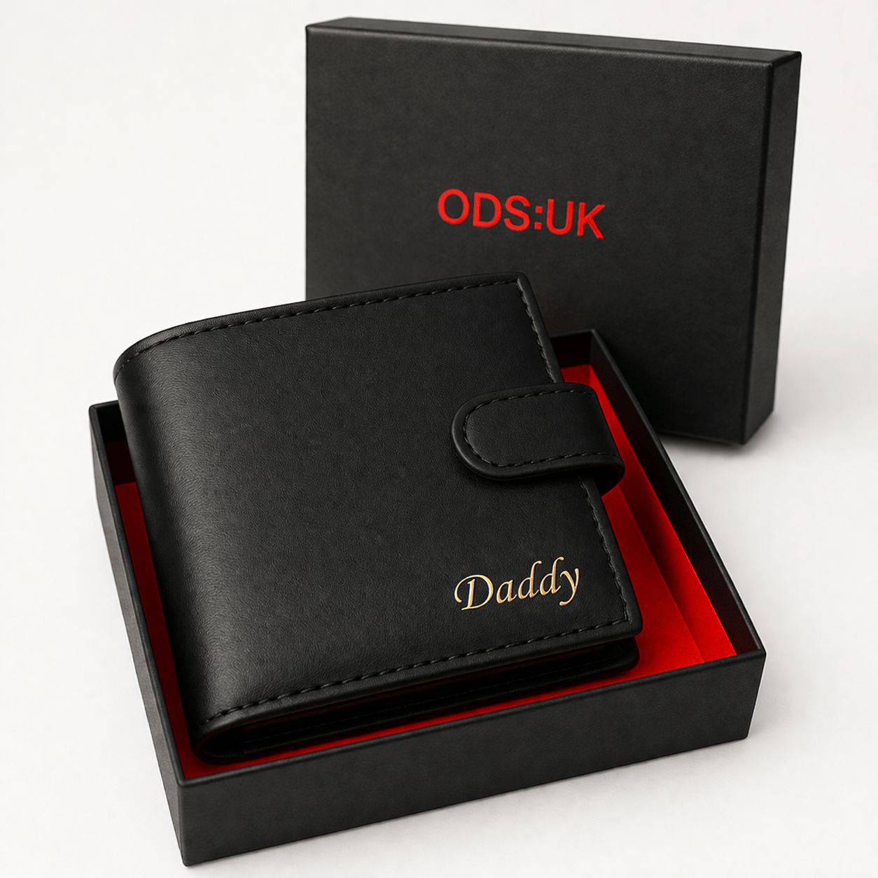 TEMU Personalised Daddy In Silvery Colour Test Colour Test Engraved Soft Genuine Black Leather Mens Wallet With Zip Coin Pocket Pouch Gift
