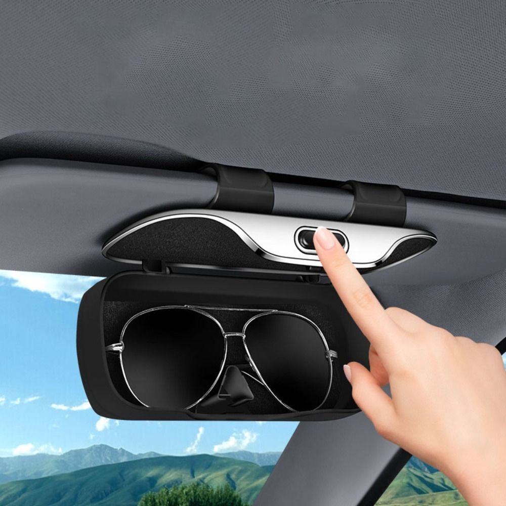E-shop Sonnenspiegelhalterung für Auto Sonnenblende Universal Sonnenblende Brillenclip Flockfutter Auto Sonnenblende Brillen Organizer Box mit Ticket