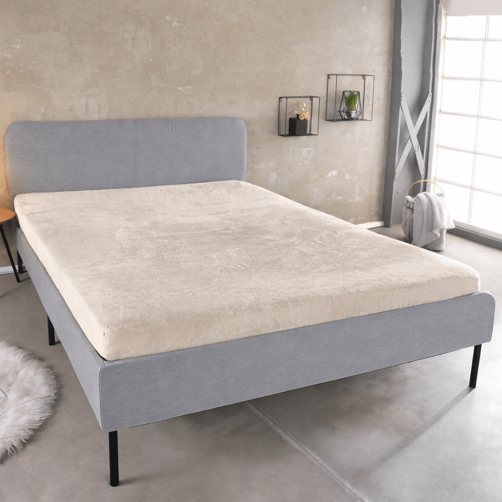 E-shop Winter Plüsch Spannbettlaken Sterne Cashmere-Touch Stoff - 140x200 cm bis 160x200 cm - Bettlaken Jersey Fleece Biber Spannbetttuch Laken