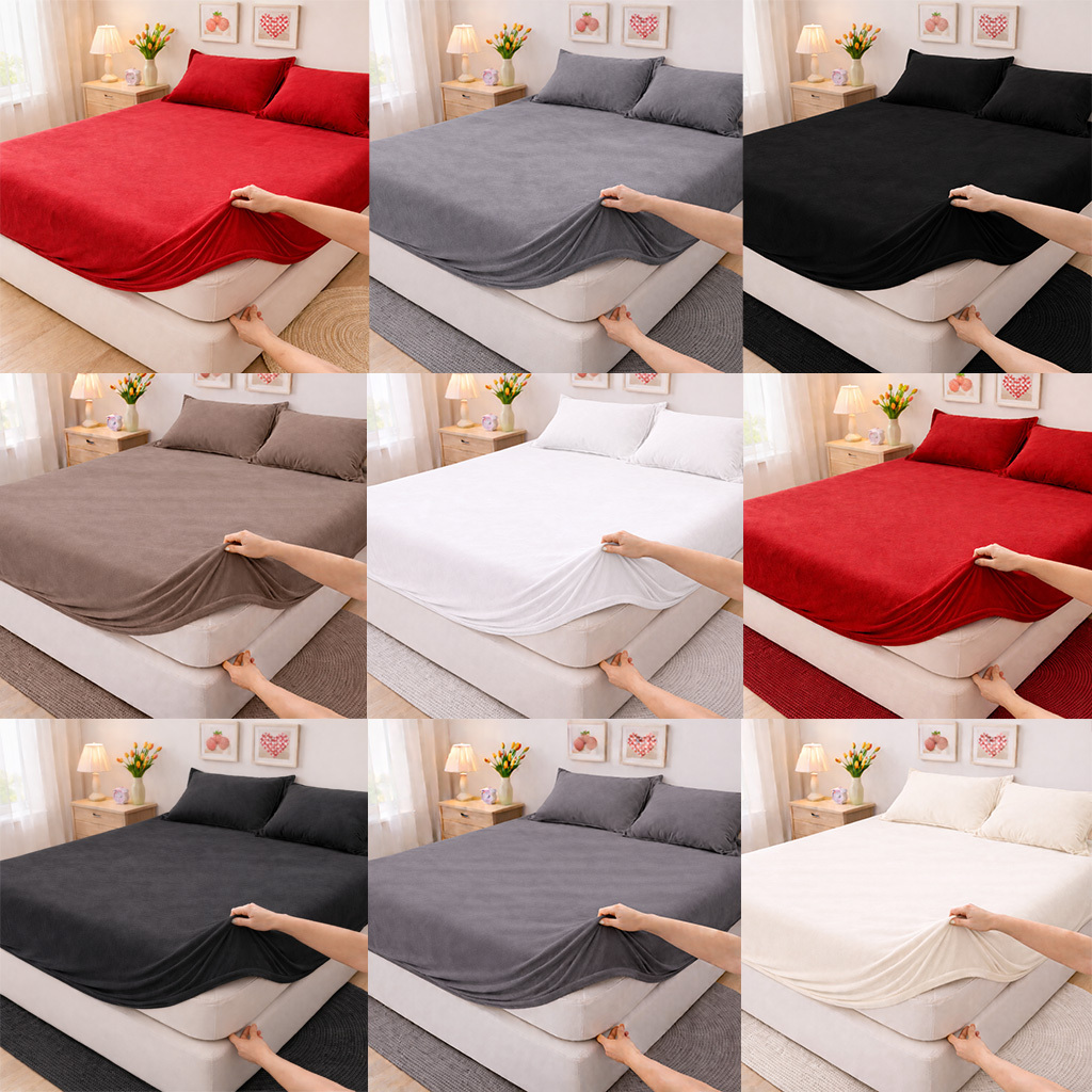 Image of Premium Fitted Sheet - 180x200-200x220 Cm - Suitable For Box Spring Beds & Water Beds - Up To 40cm Mattress Height - Plush Warm Fitted Bed Sheets