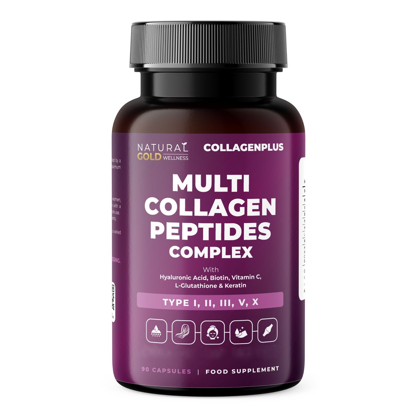 multi collagen complex 1200mg types   v x with hyaluronic acid vitamin c l glutathione biotin keratin collagenplus   edible 90 capsules by natural gold wellness