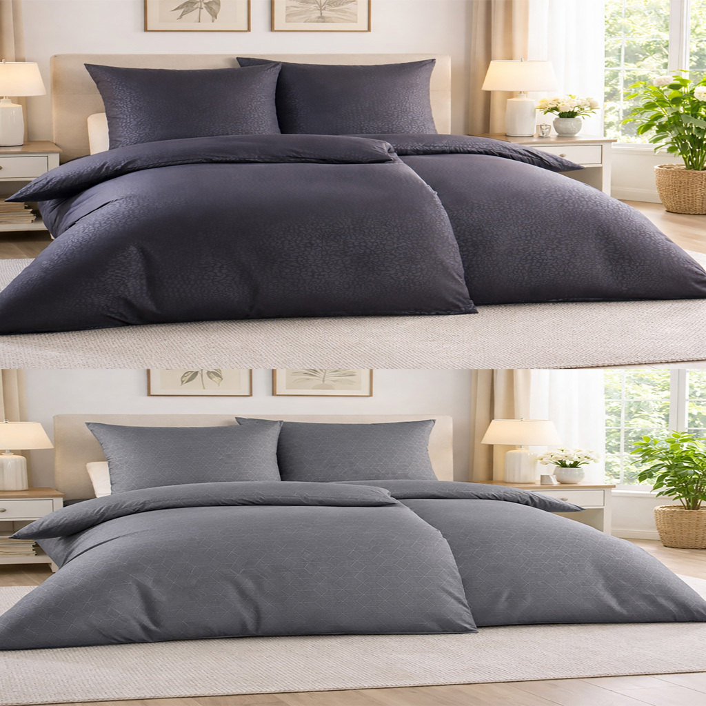 Embossed Print Bedding 135x200 4pcs | Suitable For Allergy Sufferers | Bedding Set With 2 Pillowcases 135 X 200 & 2x Pillowcases 80x80 | Modern