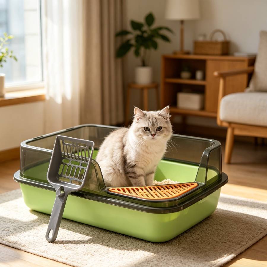 TEMU de arena | de arena | Con recogedor de arena | Lados elevados | Extraíble para fácil limpieza | Suministros de limpieza para gatos | de arena