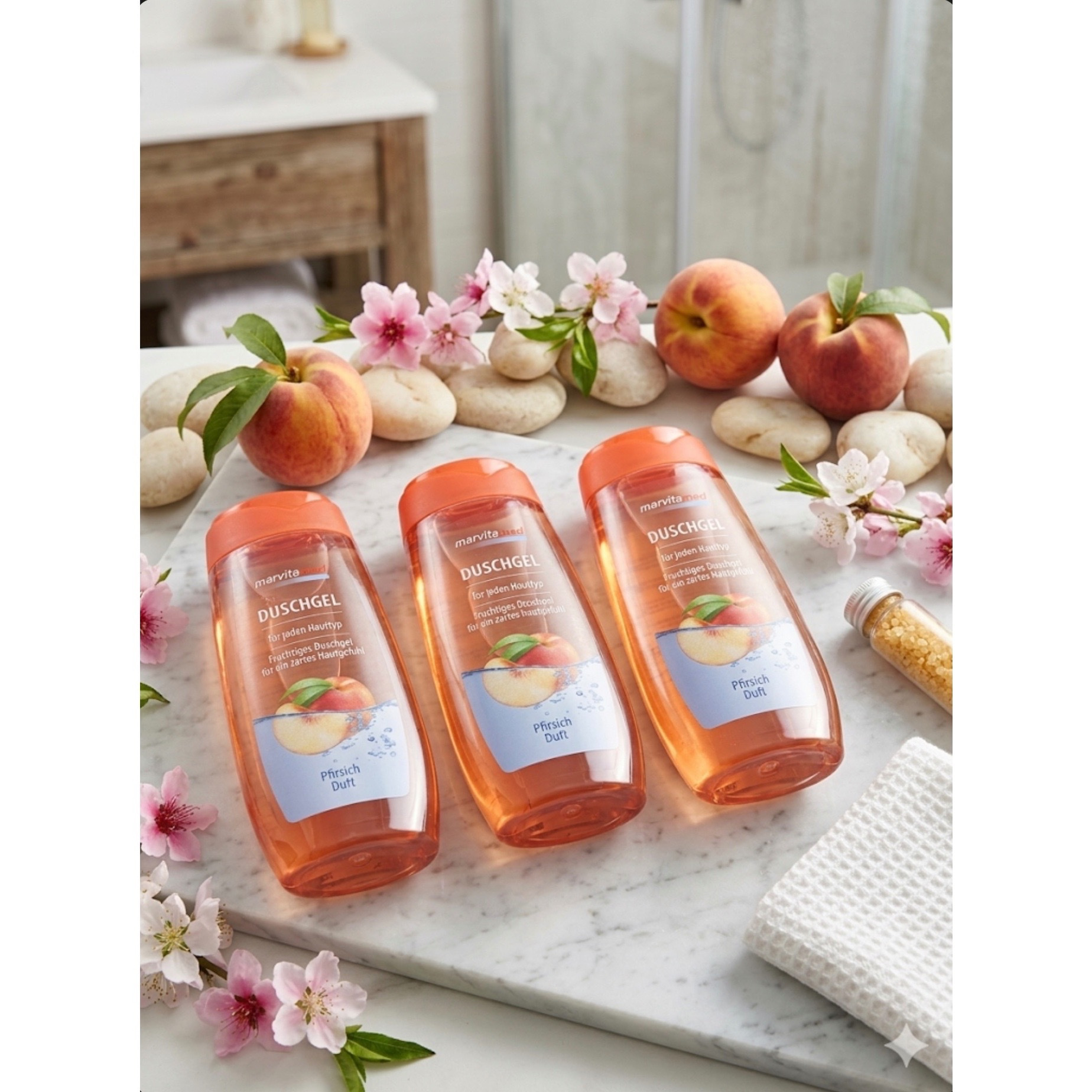 Mavitamed Shower Gel For All Hair Types, Gel For A Feel, Peach Scent