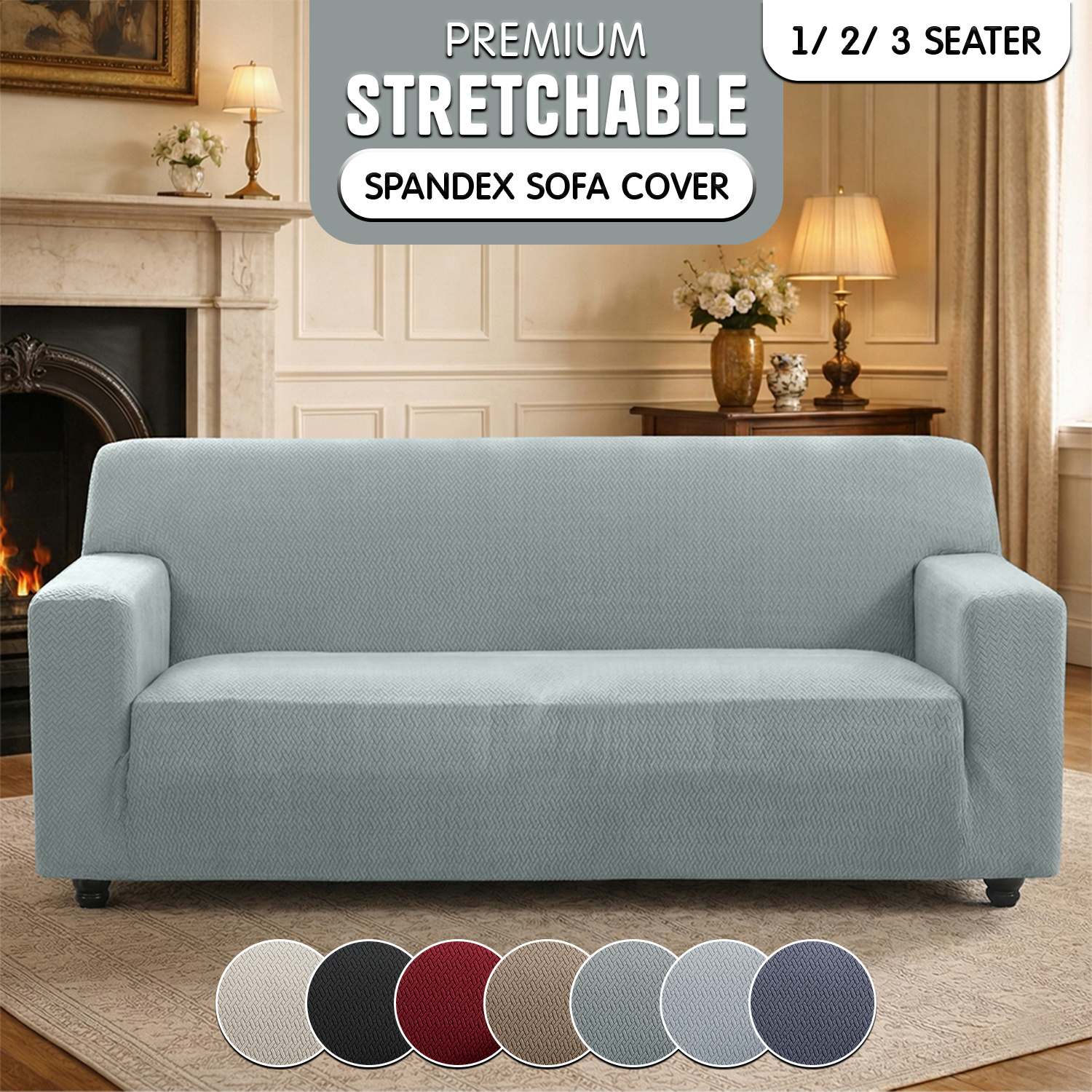 item picture 1pc luxury stretchable spandex sofa cover elastic universal couch slipcover for 1 2 3 seater sofa anti slip pet friendly furniture protector anti scratch machine washable for living room decor