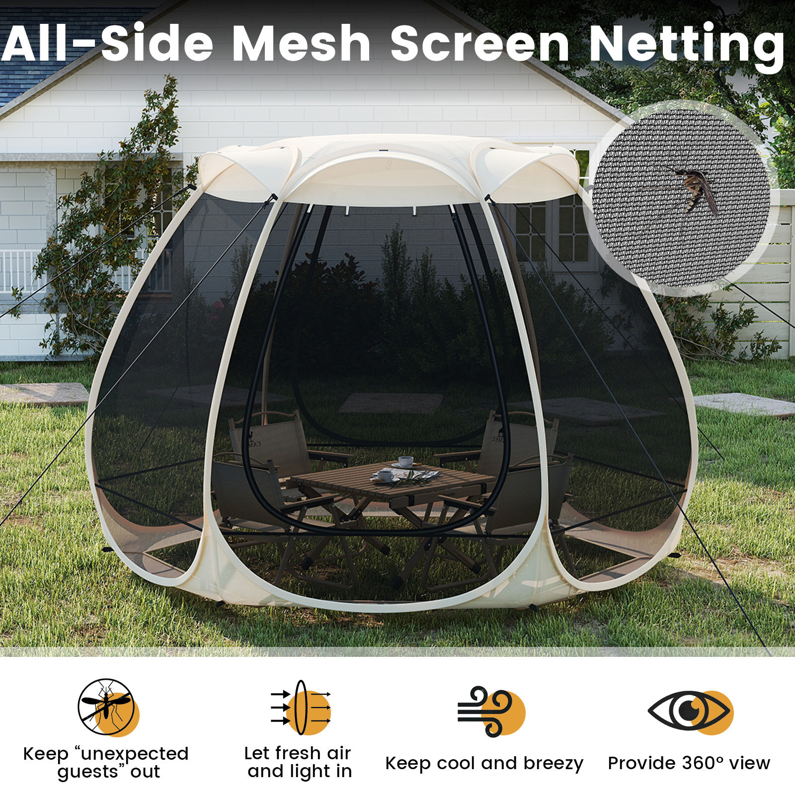 Pop Up Mesh Screen House for 4-6 People