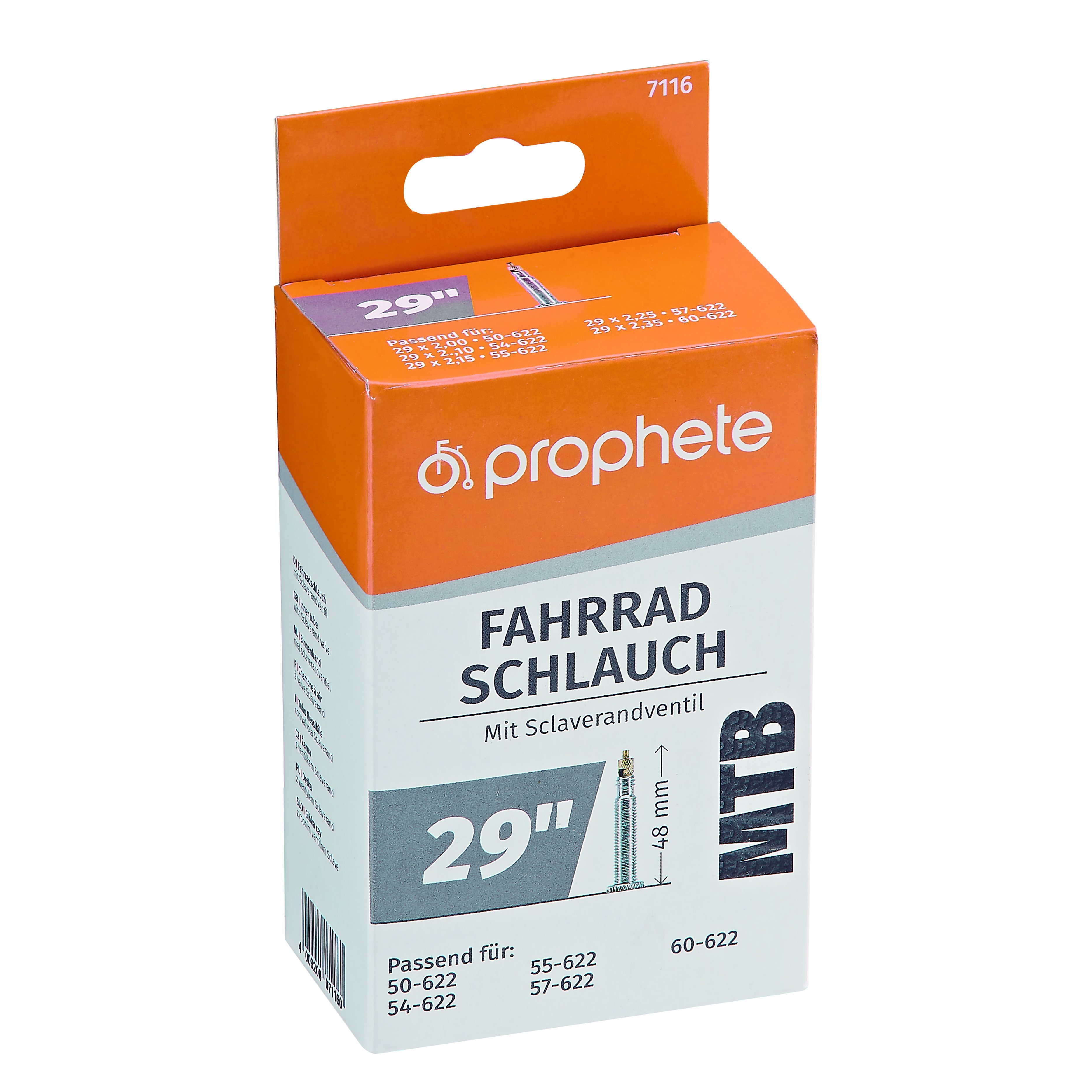 Prophete Bicycle Tube With Schrader Valve, Fits 29 X 2.00 To 29 X 2.35 Inches, Etrto: (50-622, 54-622, 55-622, 57-622, 60-622)