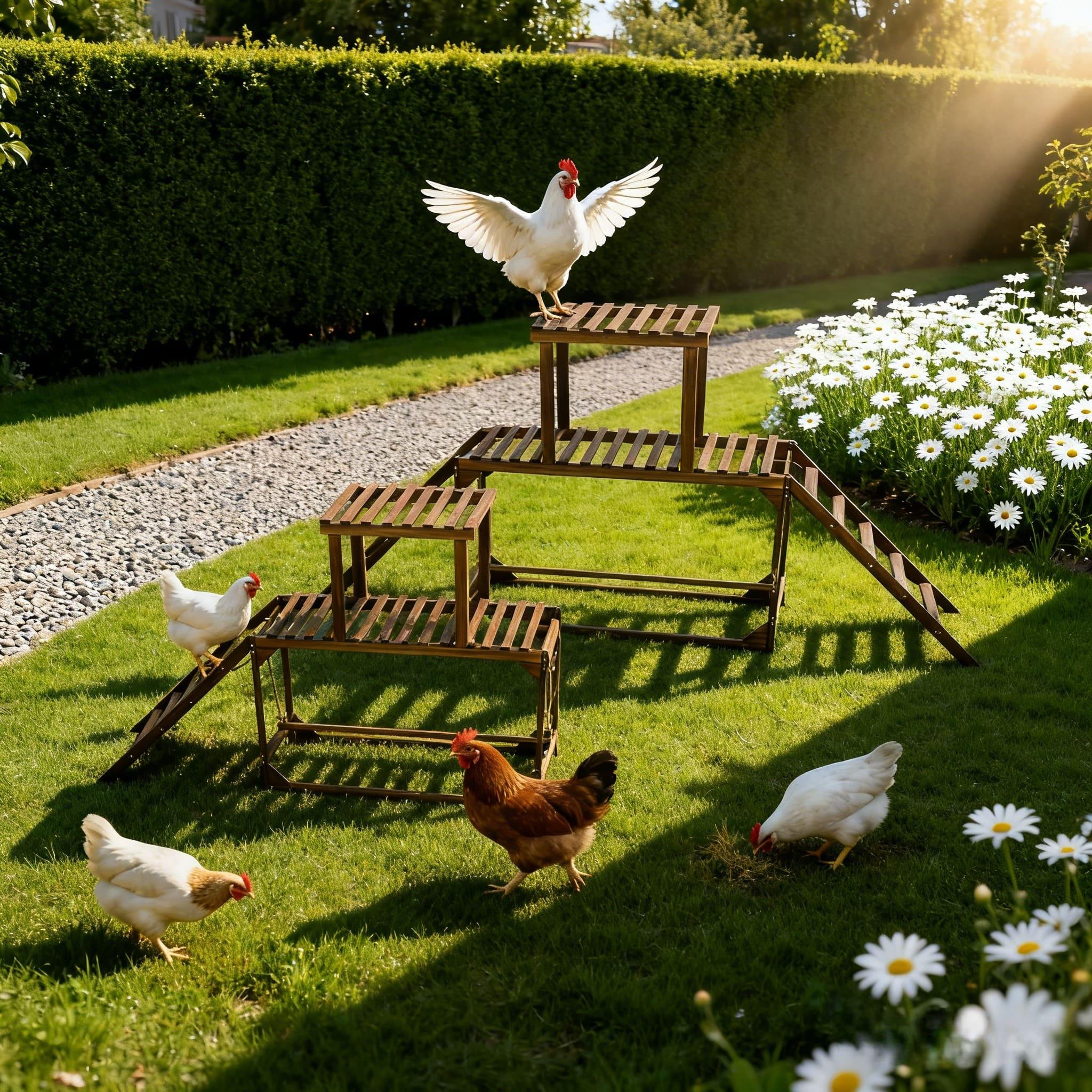 Wooden Chicken Perch Stand - Rooster Hen Standing Rack Wooden Swing, Made Of Solid Wood For And Durability, Integrating Exercise And Playground Design