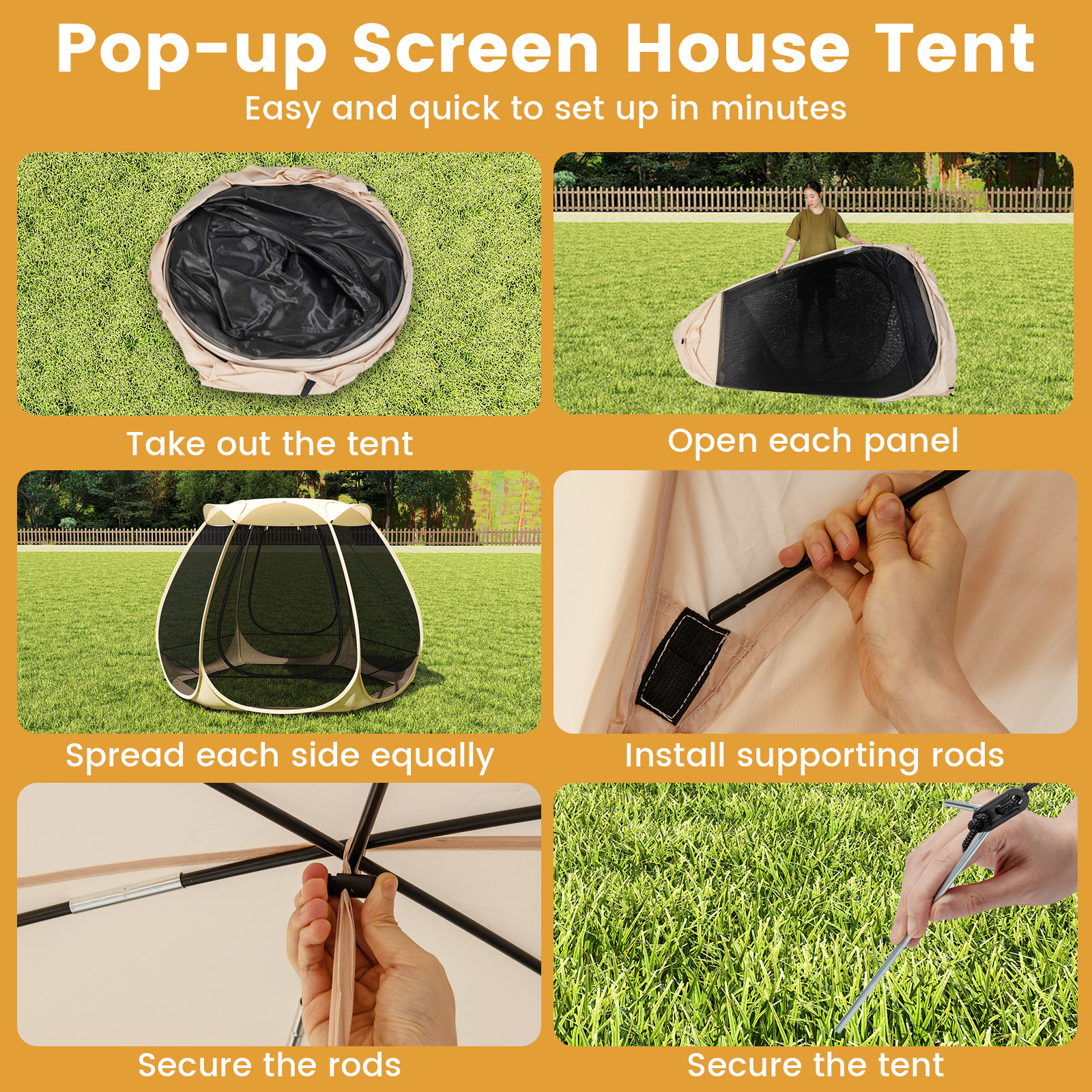 Pop Up Mesh Screen House for 4-6 People