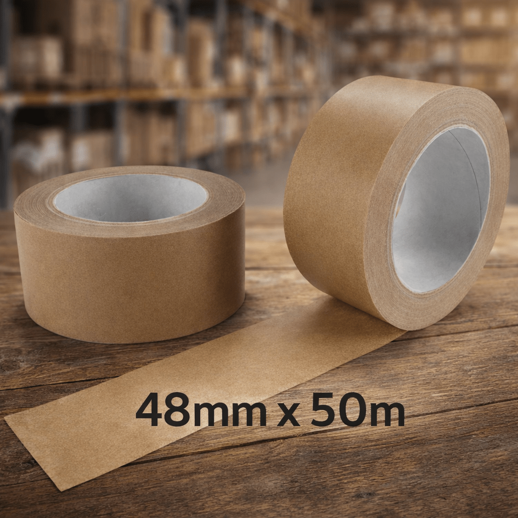 E-shop 1STK Kraftpapier-Verpackungsband regenfest beschichtet mit starkem Kleber für Maskierung, Versiegelung & hochwertige Verpackungen,